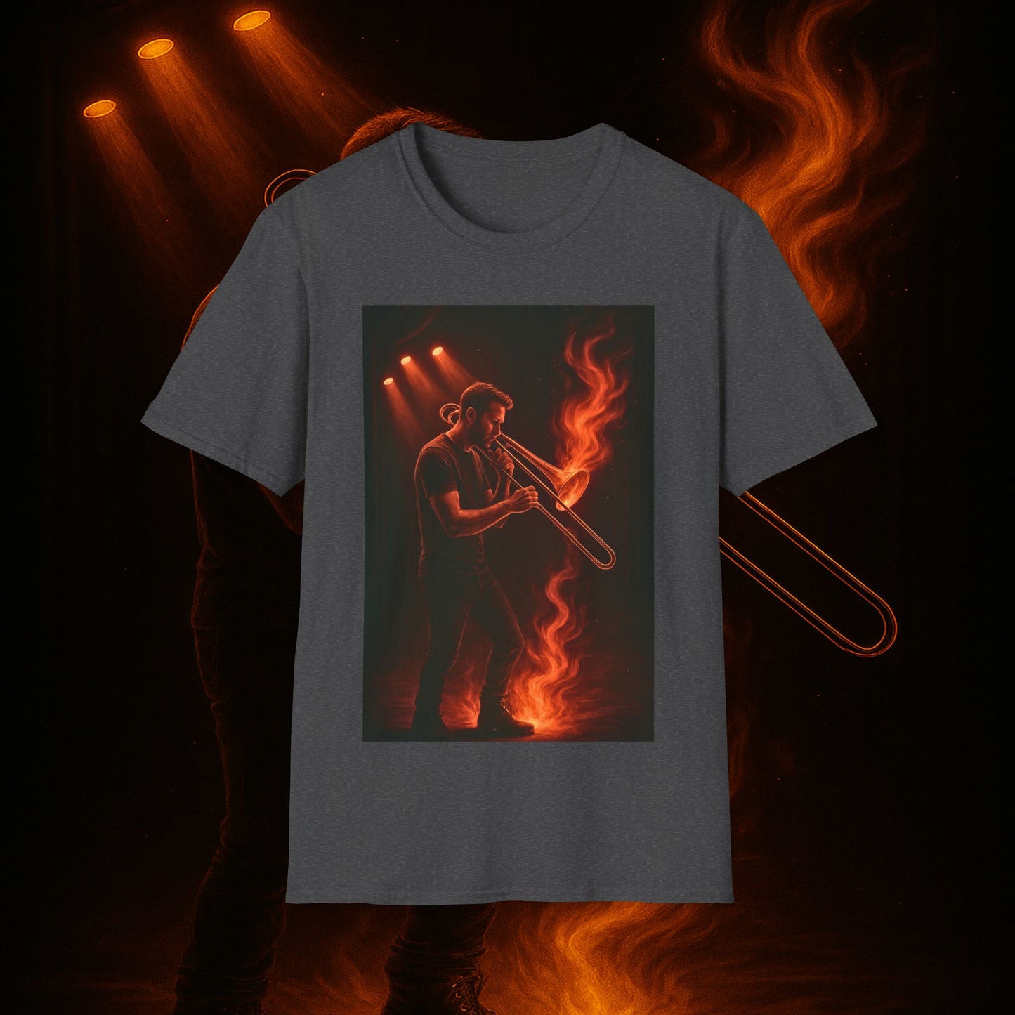 "Camiseta Trombón 🎷🔥No todos los fuegos hacen ruido… algunos tocan el alma.” 🔥🎷