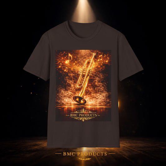 "Camiseta trompeta 🎺🔥Donde hay fuego, hay música.”