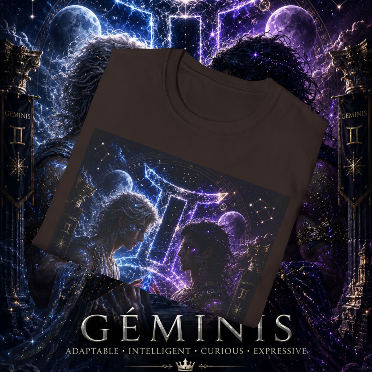 "Camiseta ♊ Géminis — Reflejo del alma dividida"