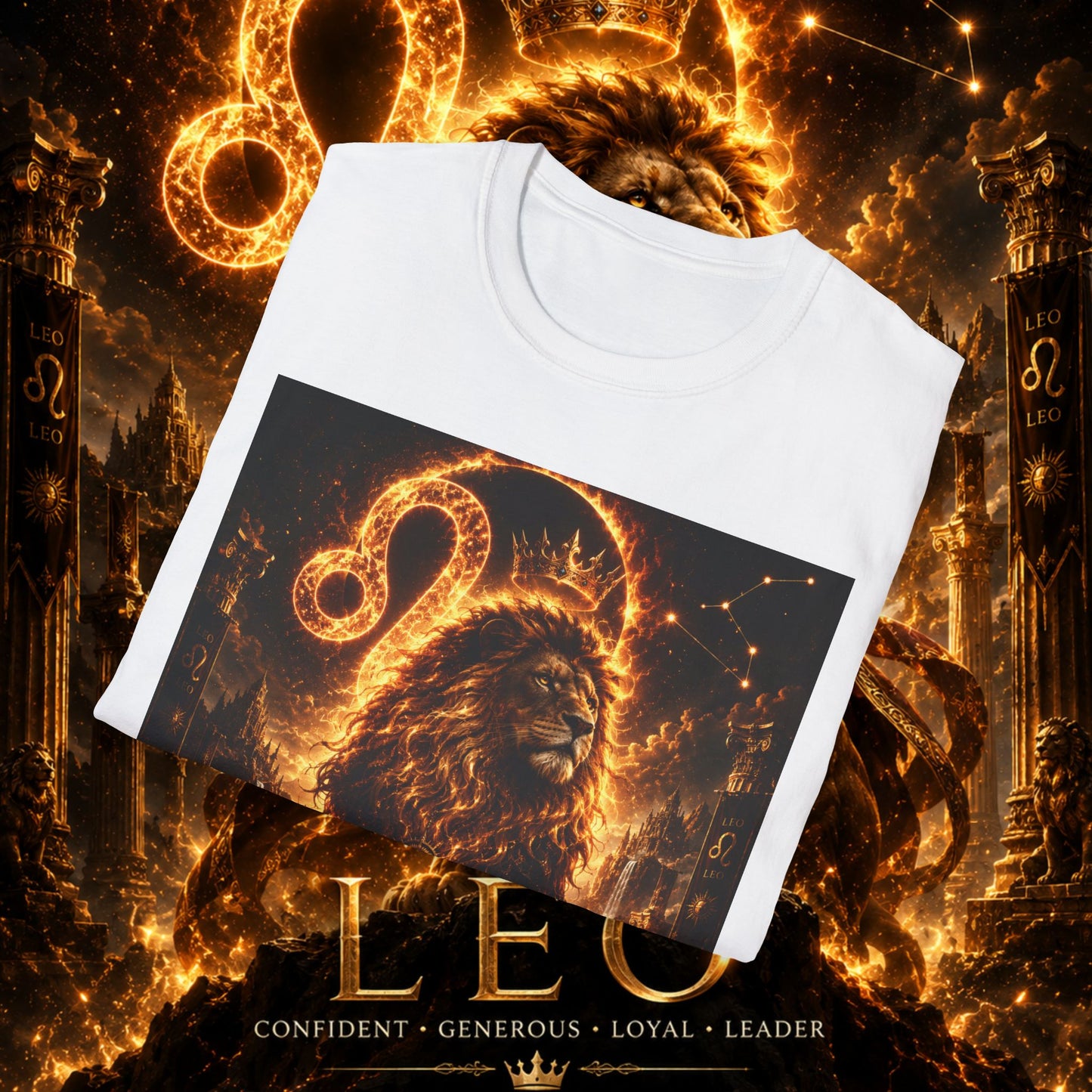 "Camiseta ♌ Leo — Soberano del fuego eterno"