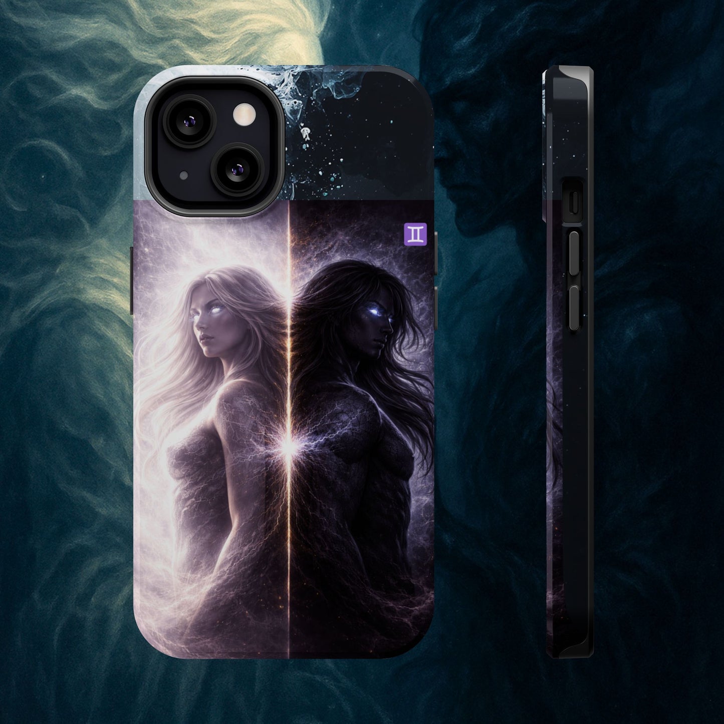 "Funda Magnética Reforzada♊ Géminis — Reflejo del alma dividida"