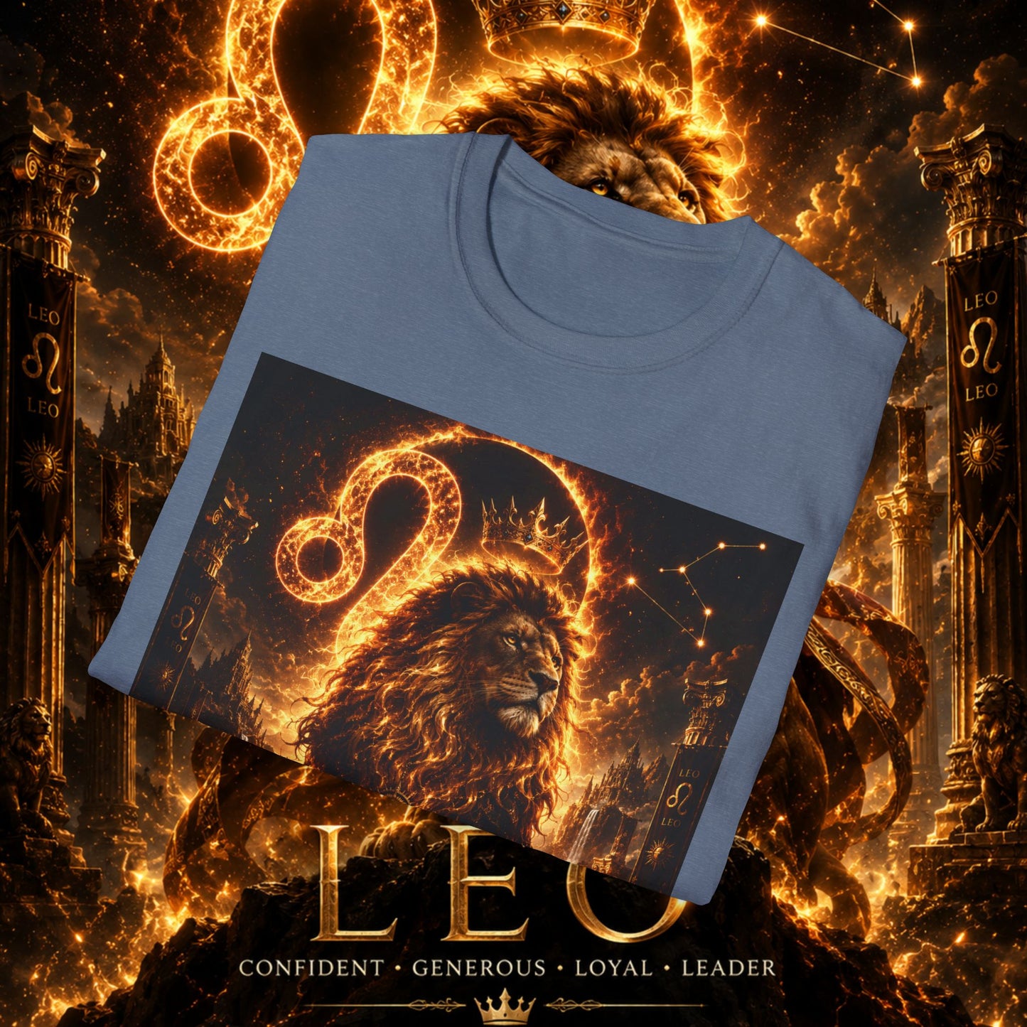 "Camiseta ♌ Leo — Soberano del fuego eterno"