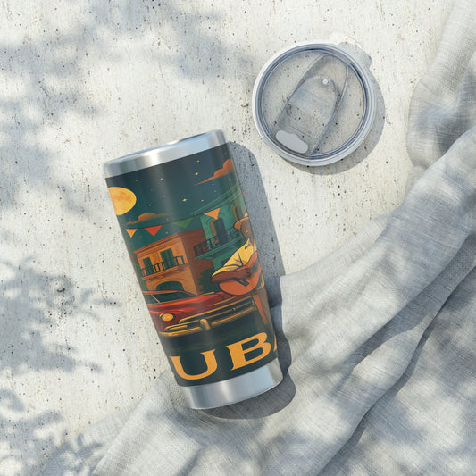 "Vaso Térmico Vagabond 20oz Cuba: Ritmo, Historia y Encanto Caribeño 🎺🚗🌴 "