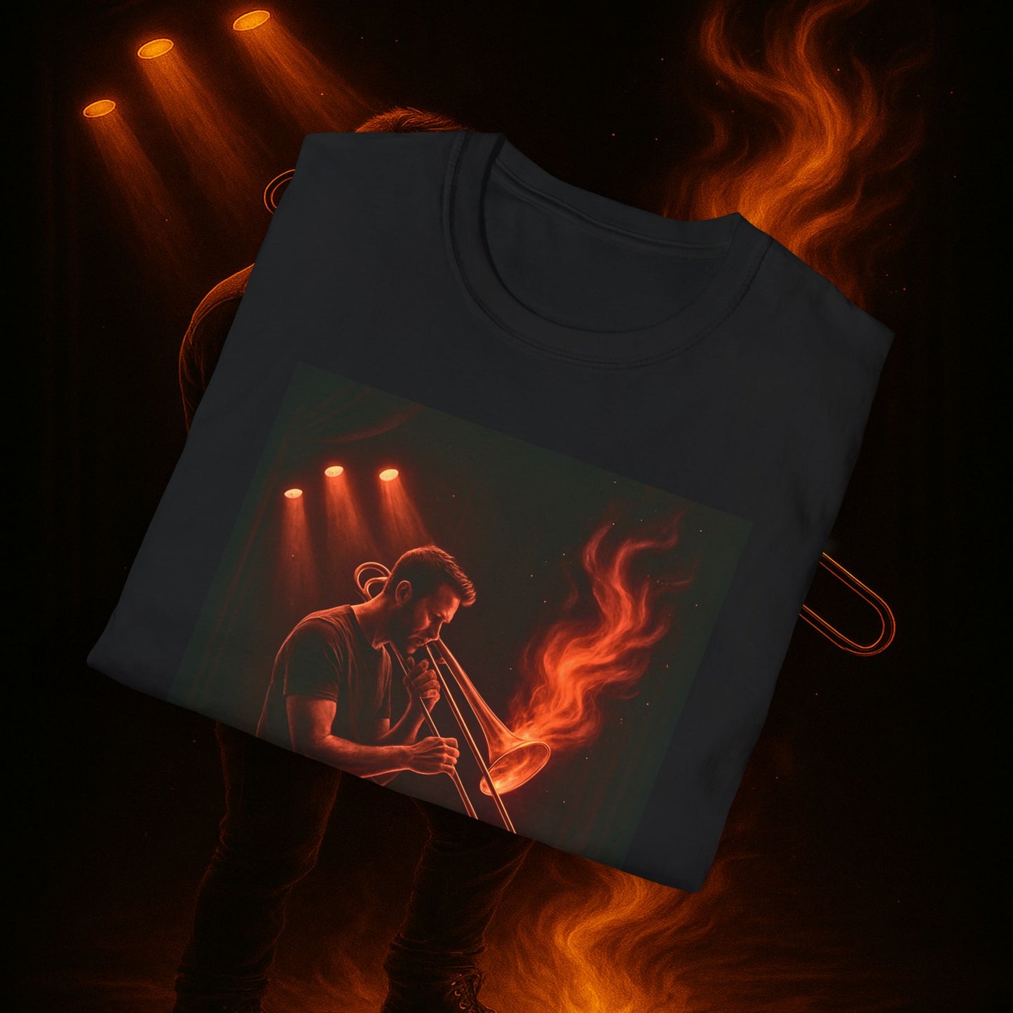 "Camiseta Trombón 🎷🔥No todos los fuegos hacen ruido… algunos tocan el alma.” 🔥🎷