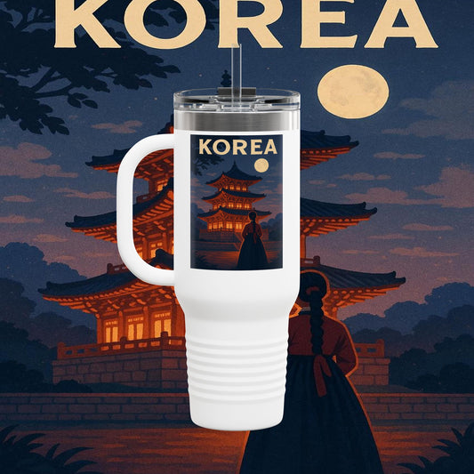 "Korean Insulated Travel Mug 🌸 – Ancient tradition and vibrant modernity"