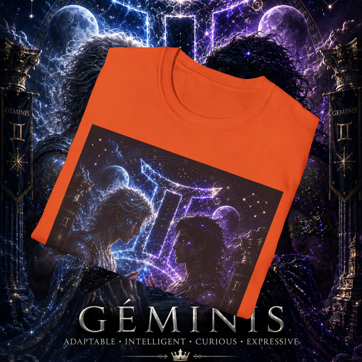 "Camiseta ♊ Géminis — Reflejo del alma dividida"
