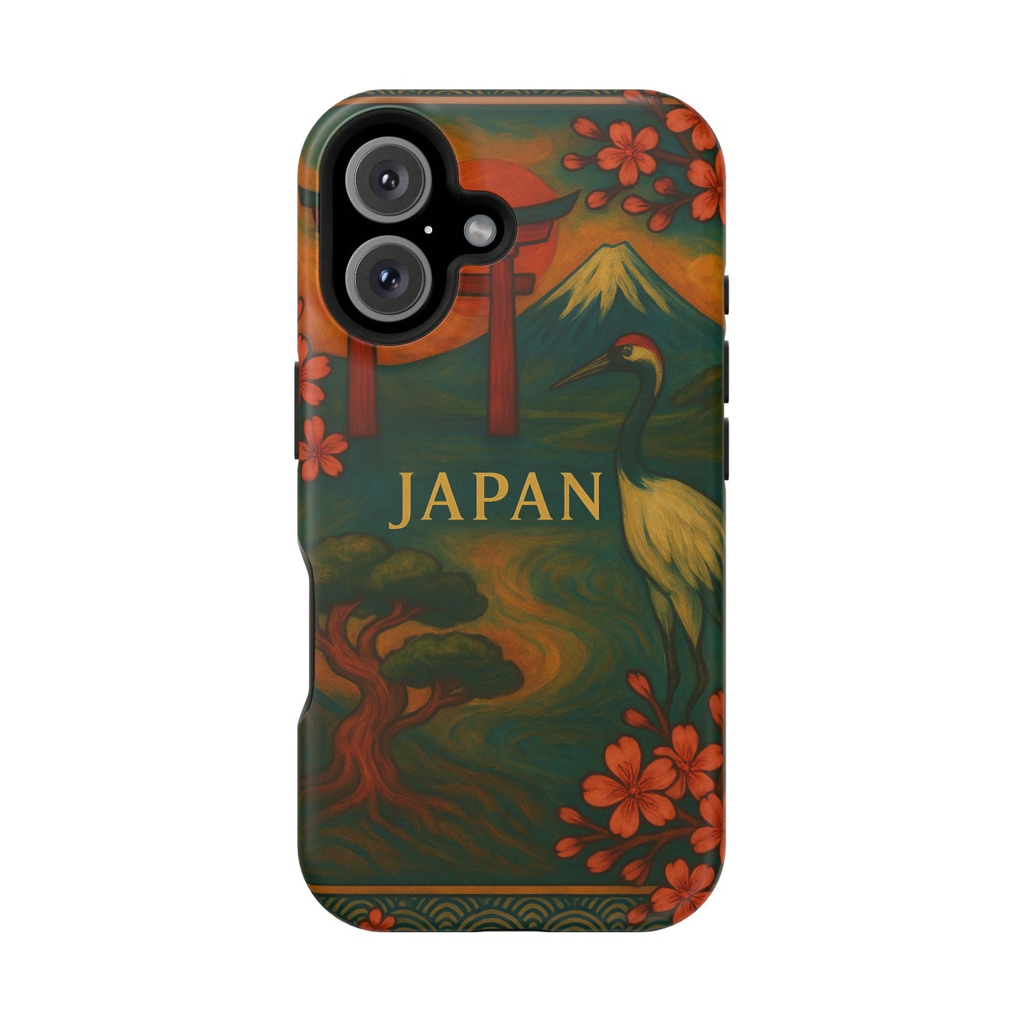 "Funda Magnética Reforzada Japón: Tradición entre Cerezos y Montañas 🌸⛩️🗻"