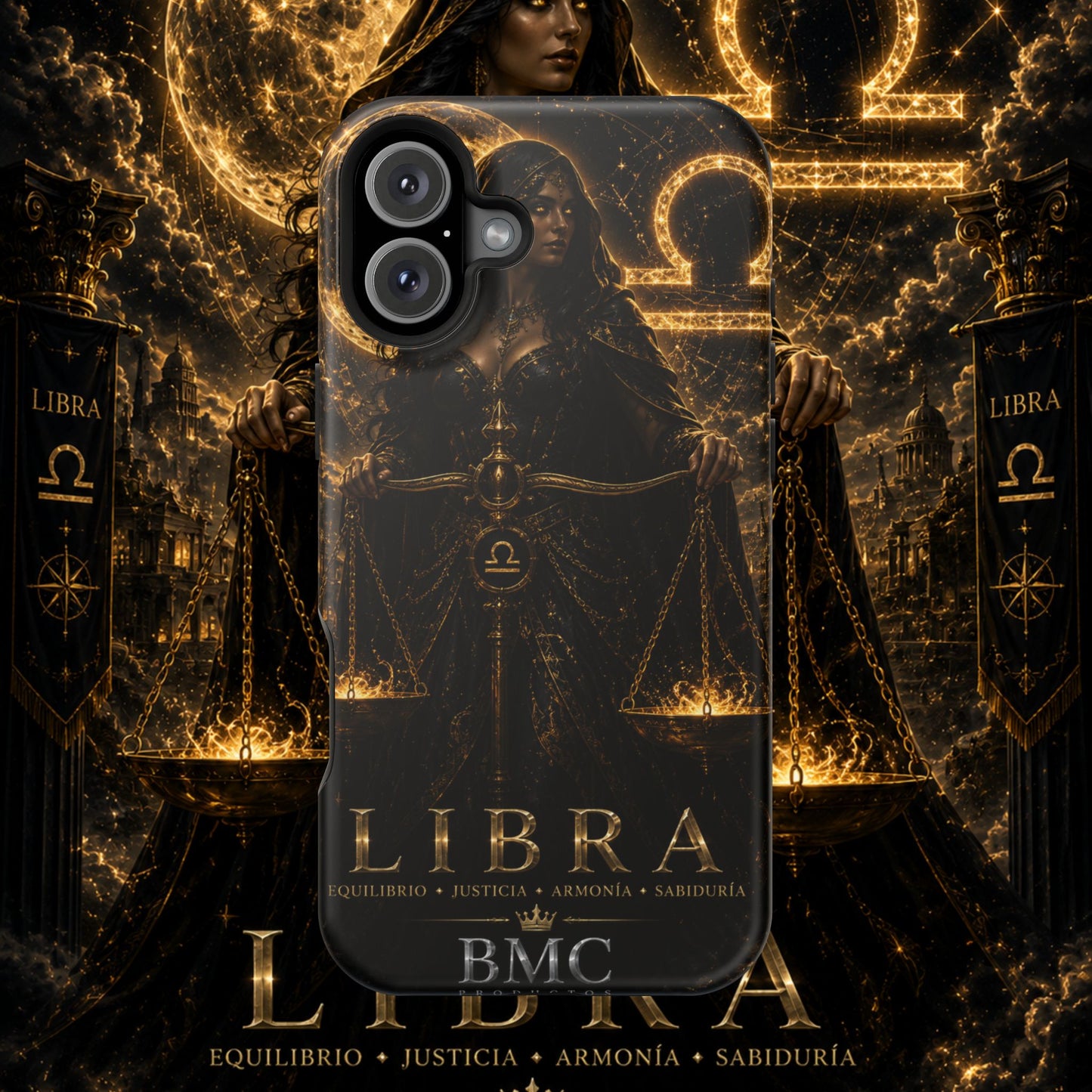 "Funda Magnética Reforzada libra– La Guardiana del Equilibrio"
