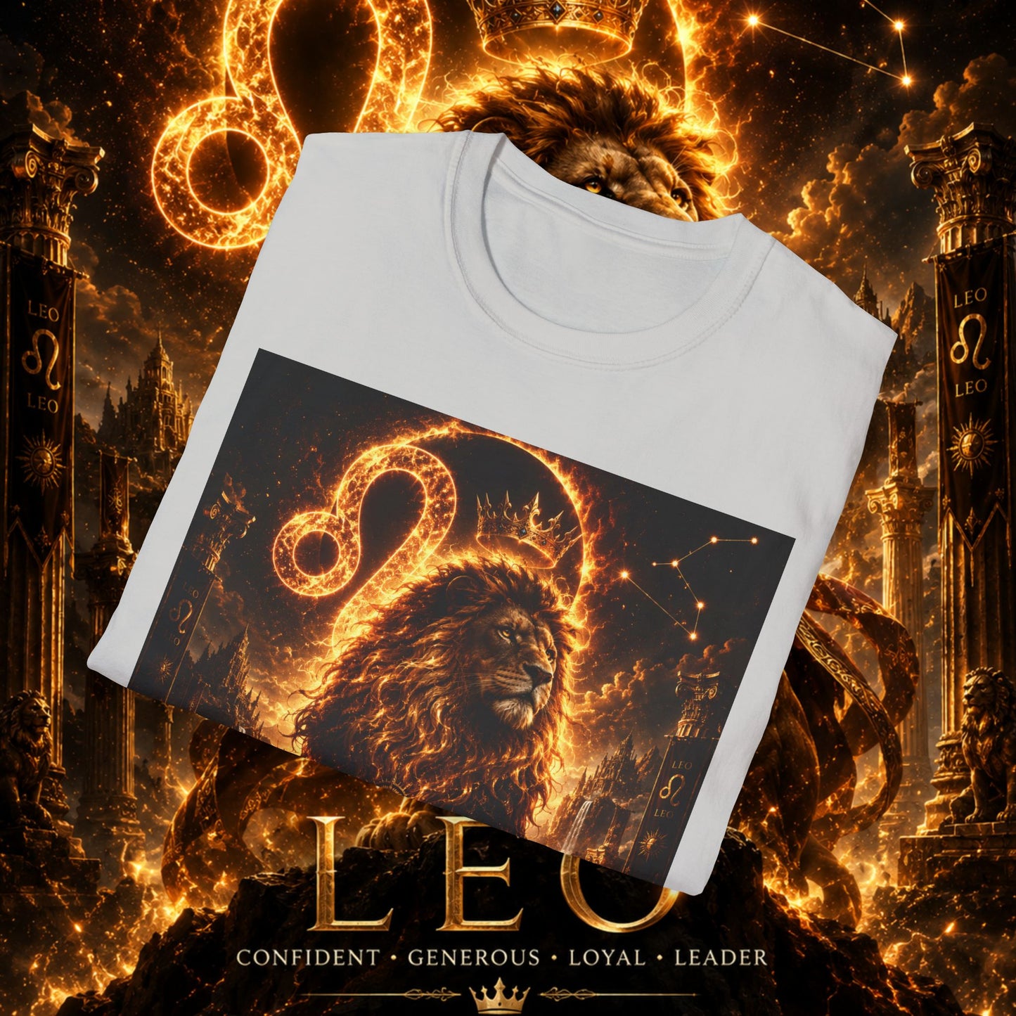 "Camiseta ♌ Leo — Soberano del fuego eterno"