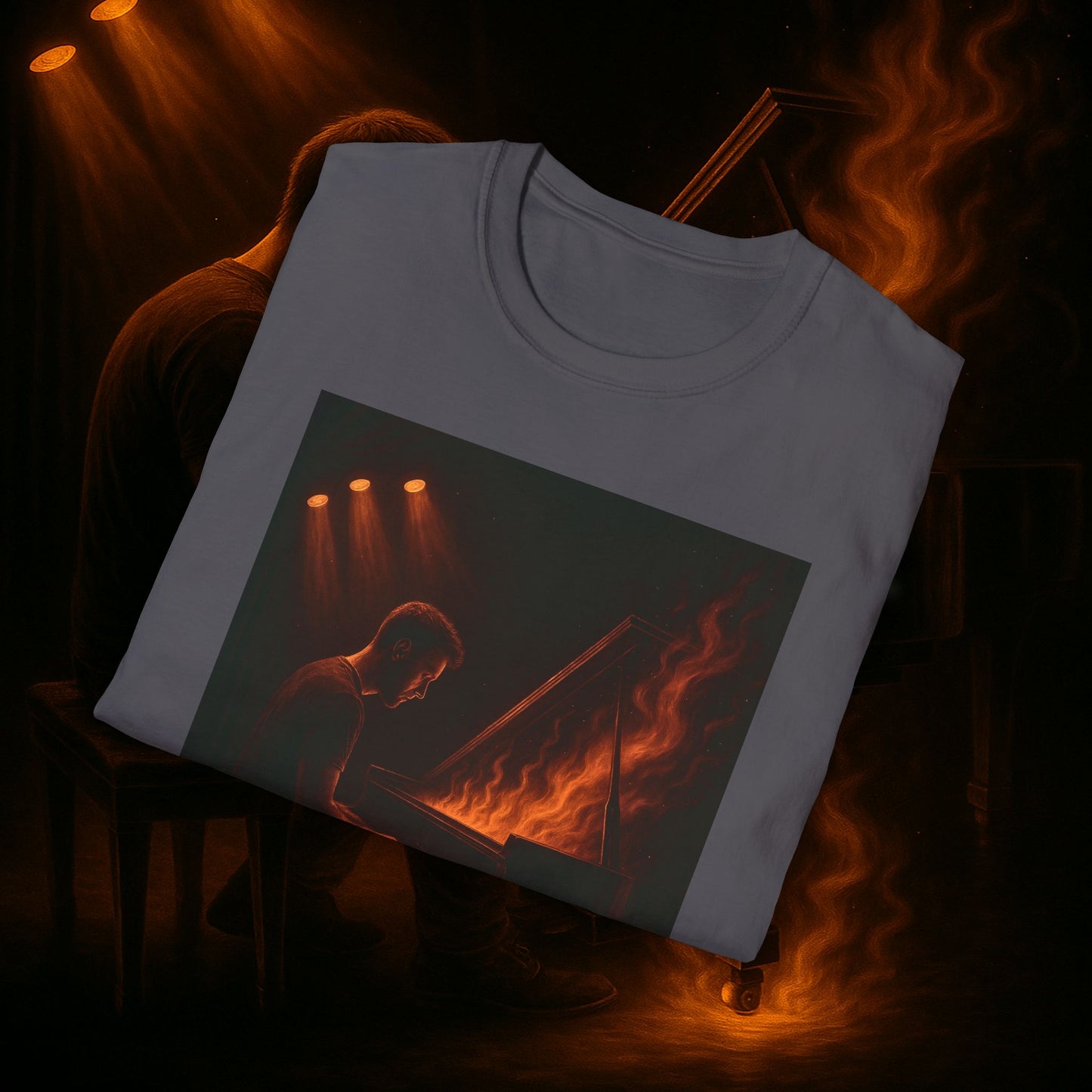 "Camiseta piano 🎹🔥Cuando las manos arden… el alma canta.” 🔥🎹