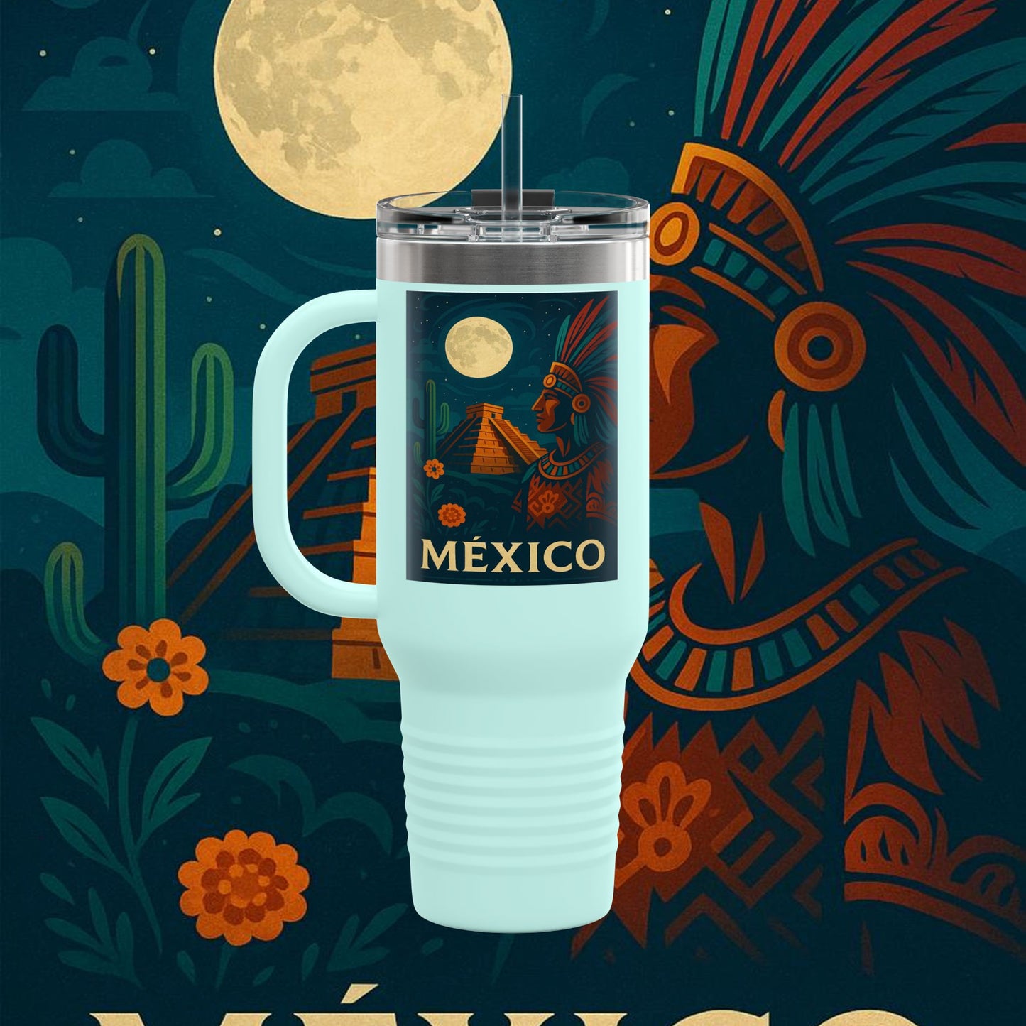 "taza de Viaje Aislada México: Tierra de Colores, Cultura y Corazón 🌵🎉🪅"