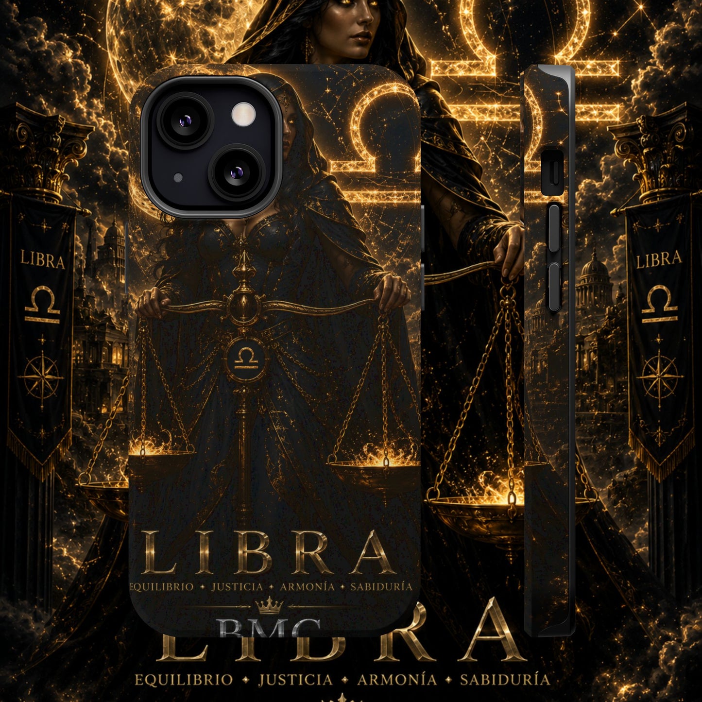 "Funda Magnética Reforzada libra– La Guardiana del Equilibrio"