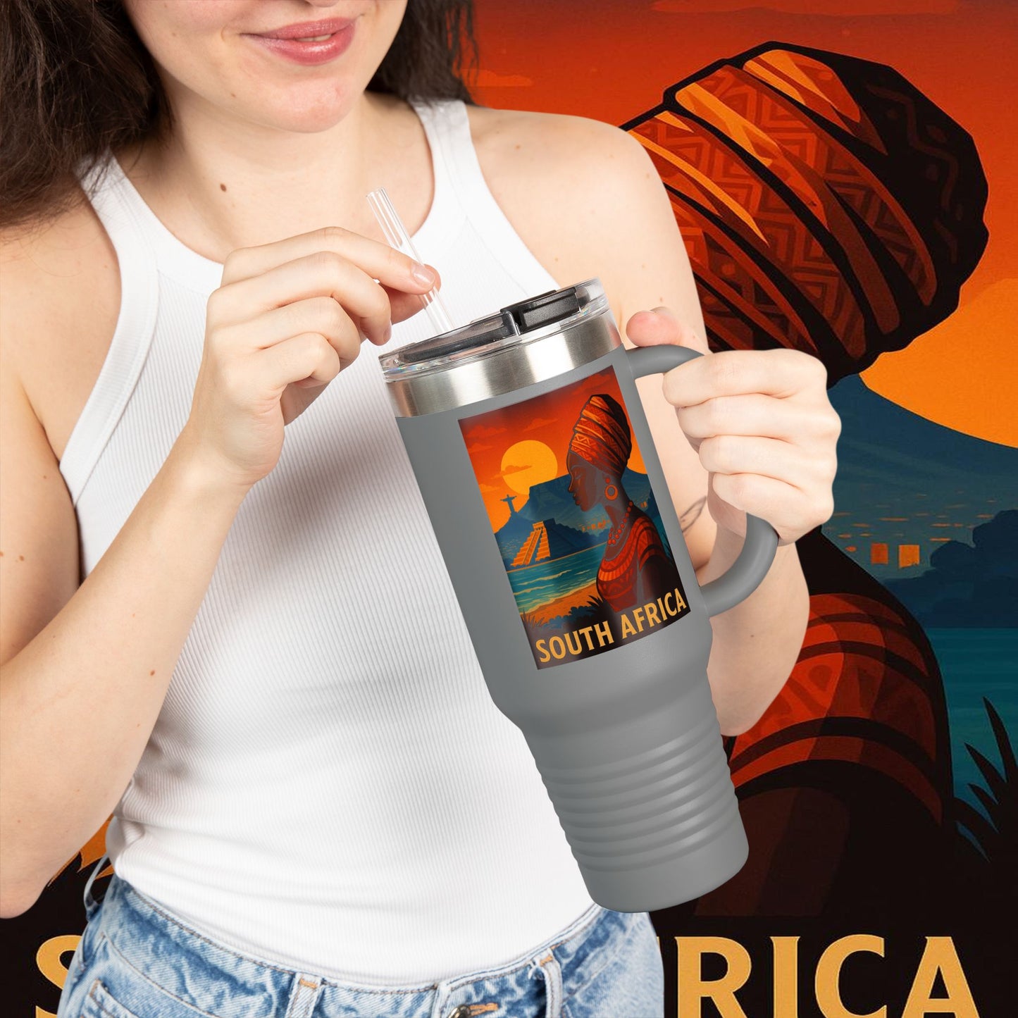 "South Africa Insulated Travel Mug 🌍 – A world of adventure and diversity"