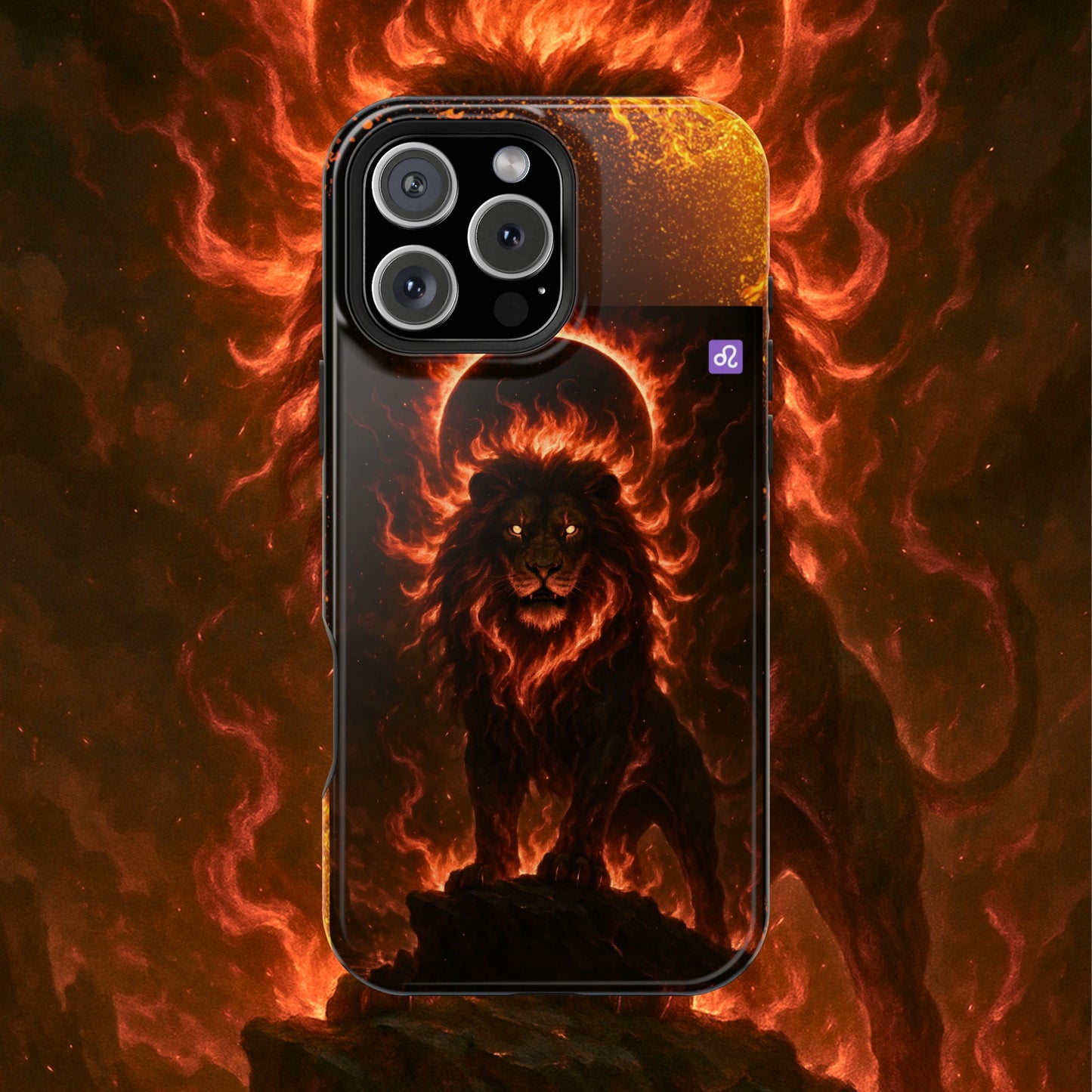 "Funda Magnética Reforzada ♌ Leo — Soberano del fuego eterno"