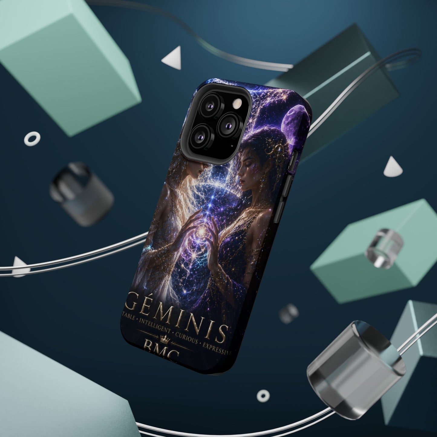 "Funda Magnética Reforzada♊ Géminis M— Reflejo del alma dividida"