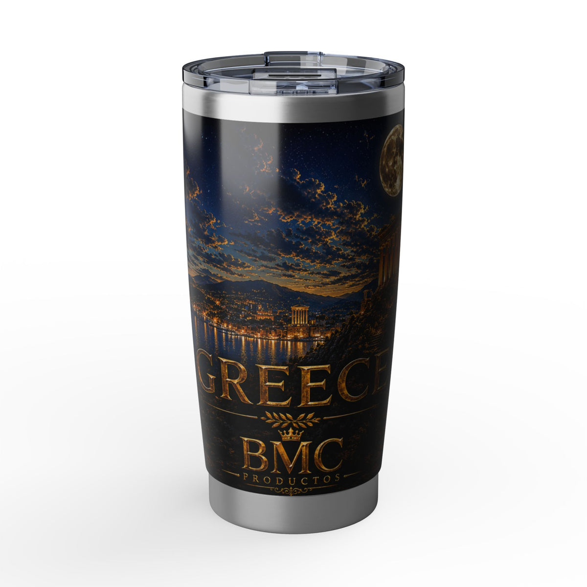"Vaso Térmico Vagabond 20oz Grecia: Cuna de Dioses, Maravillas y Filosofía 🌊🏛️⚡"