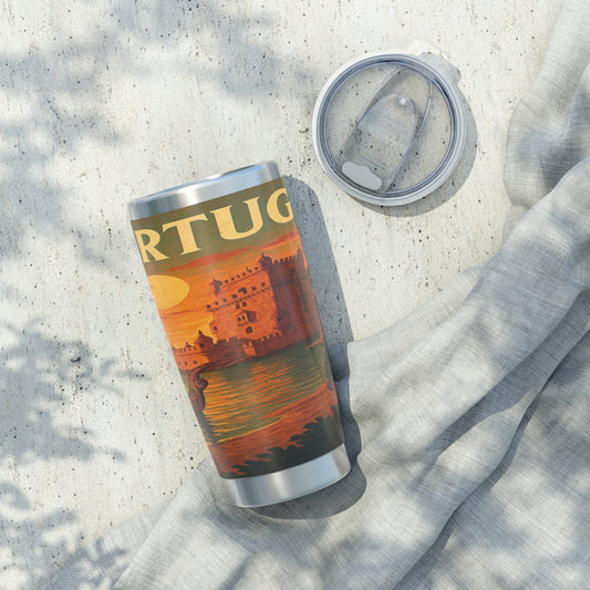 "Vaso Térmico Vagabond 20oz Portugal: Encanto Atlántico, Fados y Azulejos 🌊🎶🧿"
