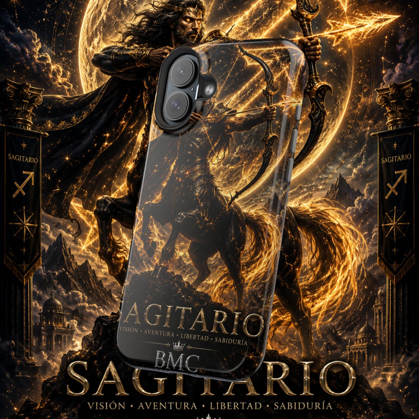"Funda Magnética Reforzada Sagitario – El Cazador del Horizonte"