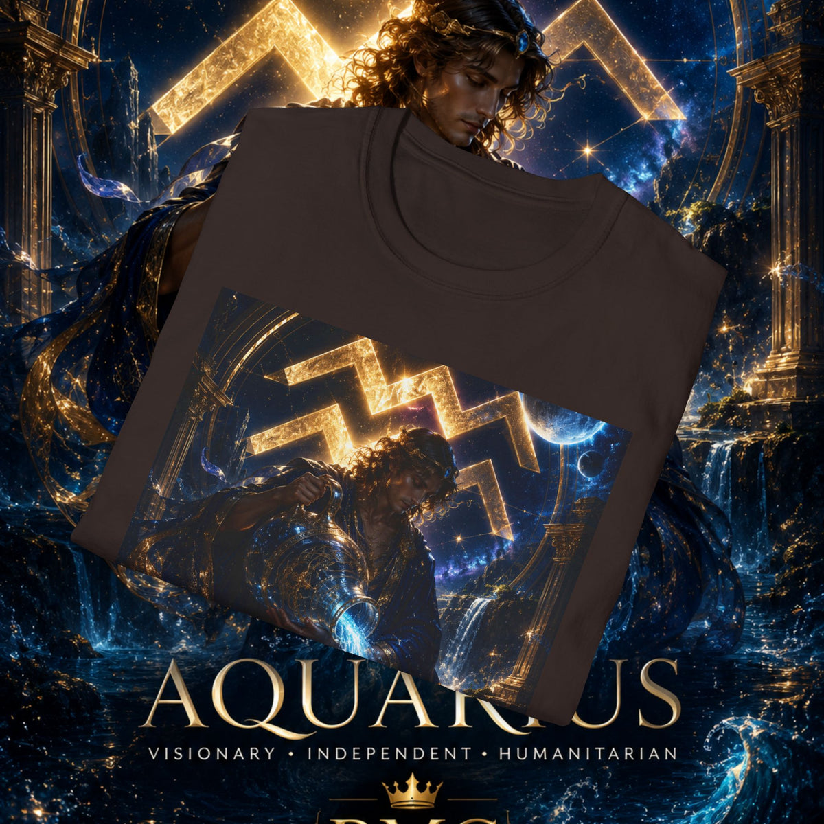"Camiseta ♒ ACUARIO – El Visionario del Cielo y el Agua"
