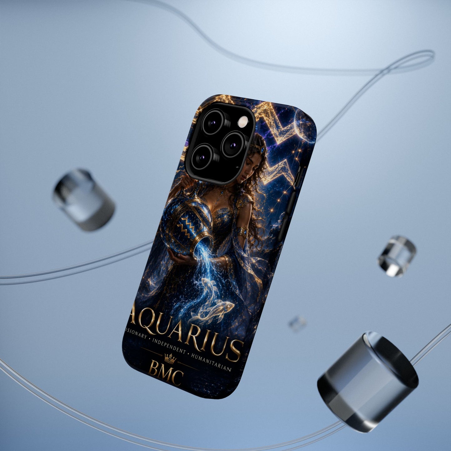 "Funda Magnética Reforzada♒ ACUARIO M– La Visionaria del Cielo y el Agua"