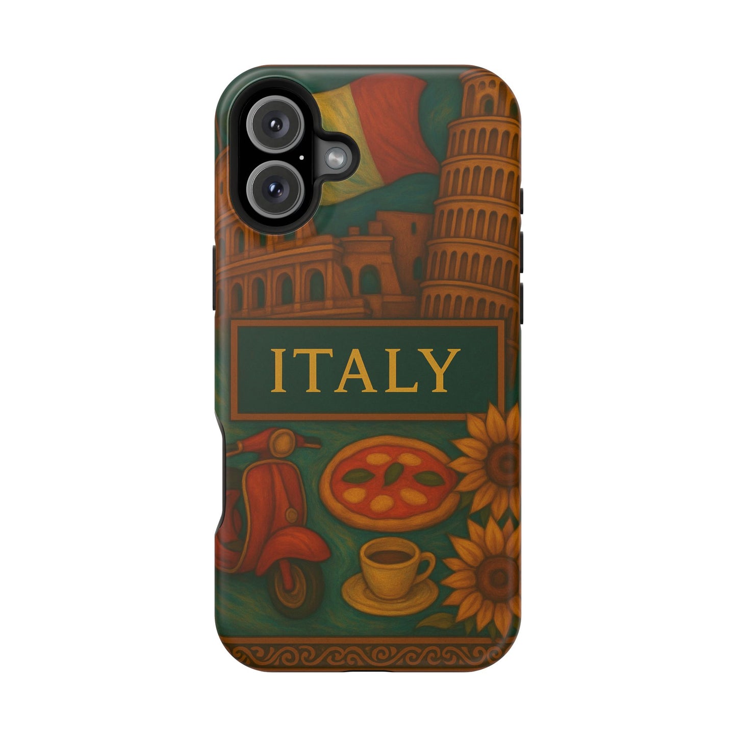 "Funda Magnética Reforzada Magnética Reforzada Italia: Arte, Pasión y Sabores Eternos 🎨🍝🏛️"