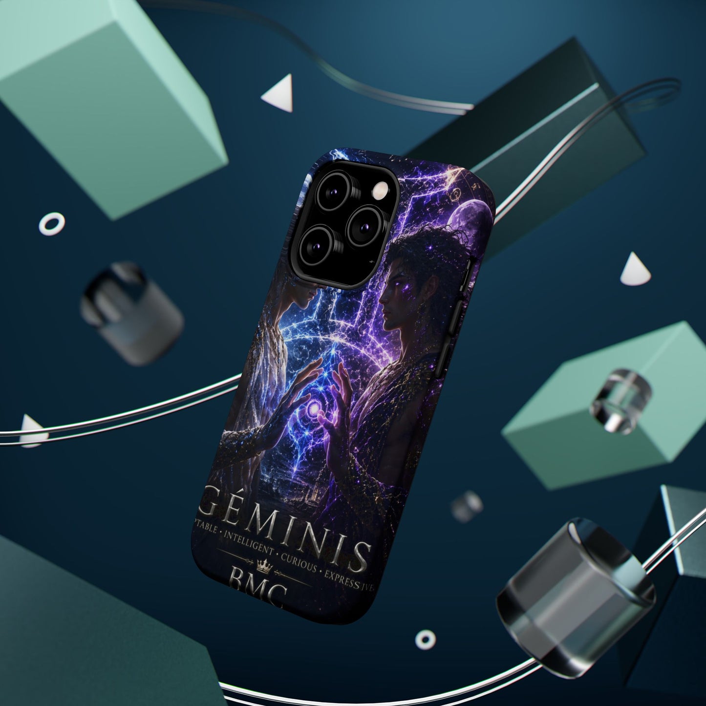 "Funda Magnética Reforzada♊ Géminis — Reflejo del alma dividida"