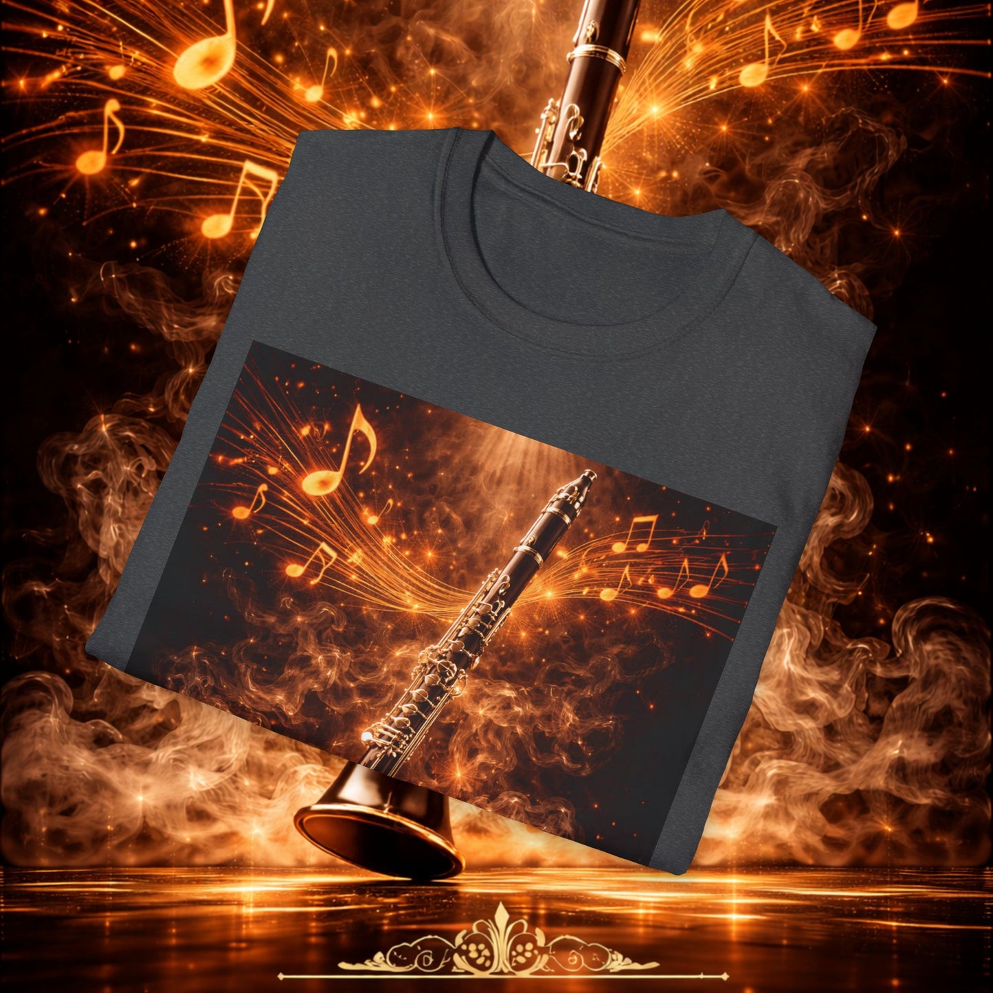 "Camiseta clarinete🎵🔥 El sonido del alma no grita… arde.” 🔥🎵