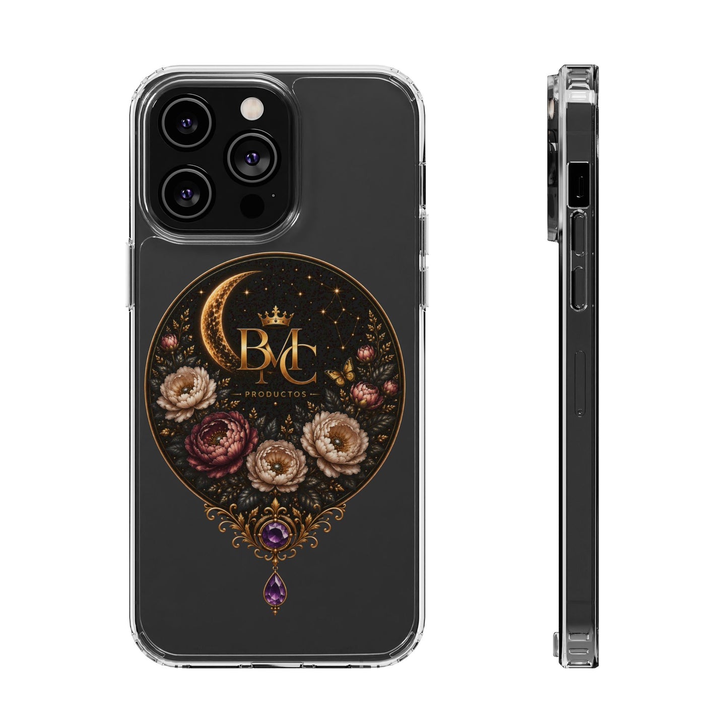 🌙 Moon & Bloom | Funda Magnética Transparente para iPhone