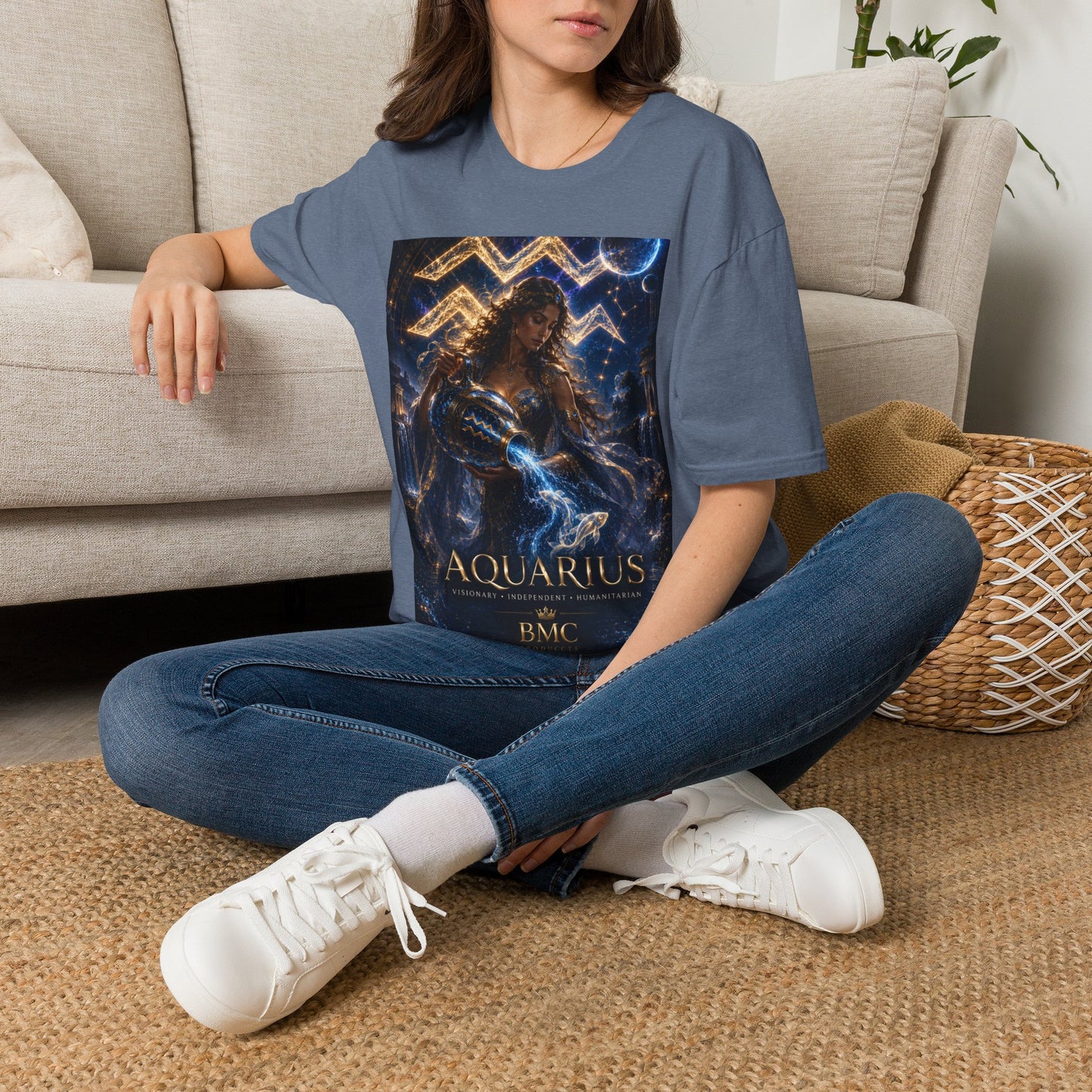 "Camiseta ♒ ACUARIO M– La Visionaria del Cielo y el Agua"
