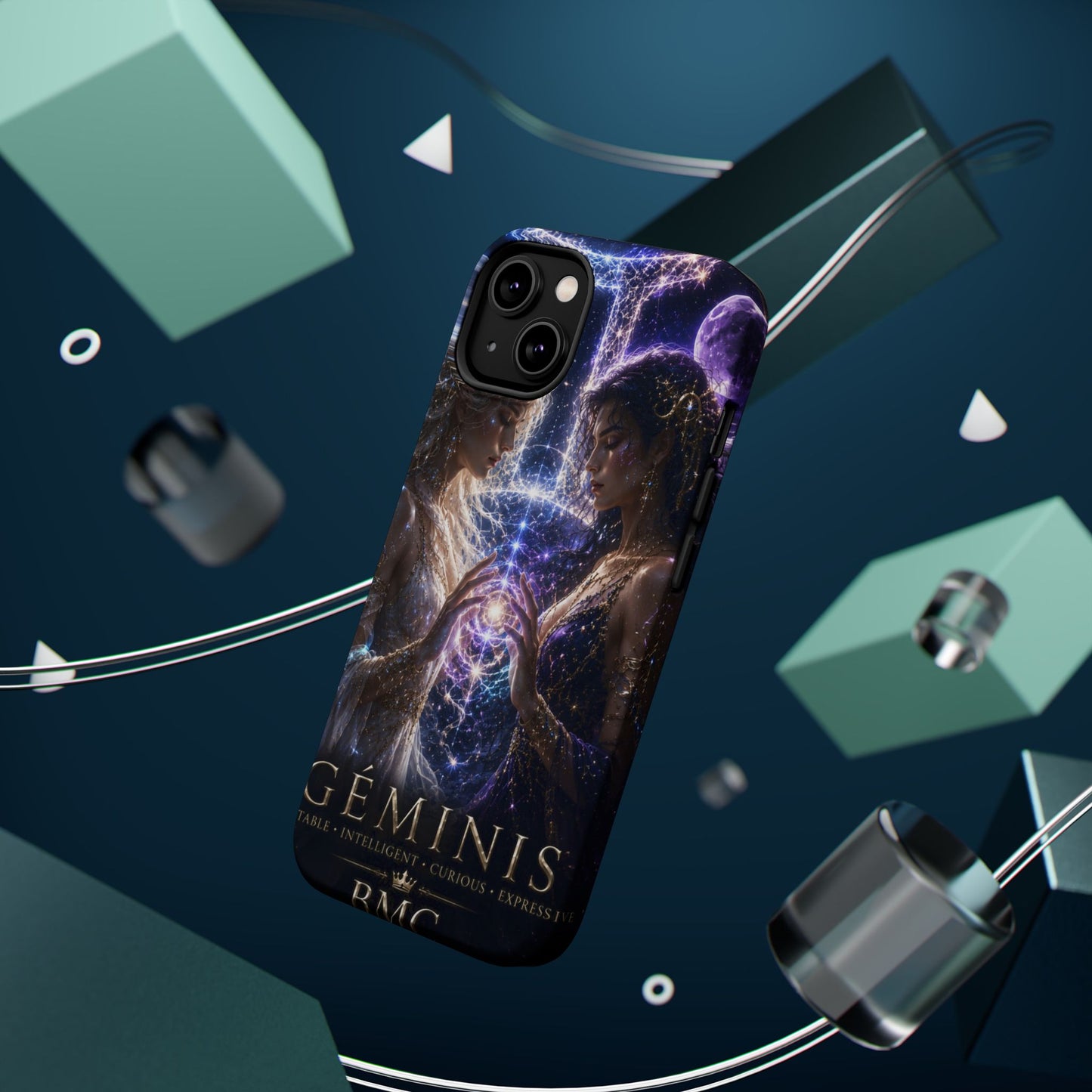 "Funda Magnética Reforzada♊ Géminis M— Reflejo del alma dividida"