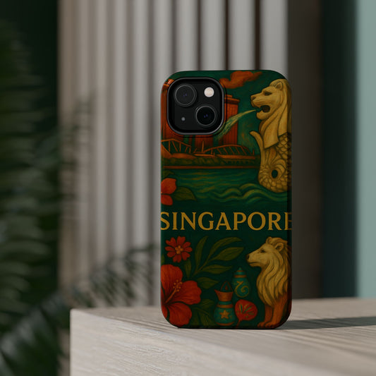 "Funda Magnética Reforzada Magnética Reforzada Singapur 🌆 – Futuro, cultura y naturaleza en un solo lugar"