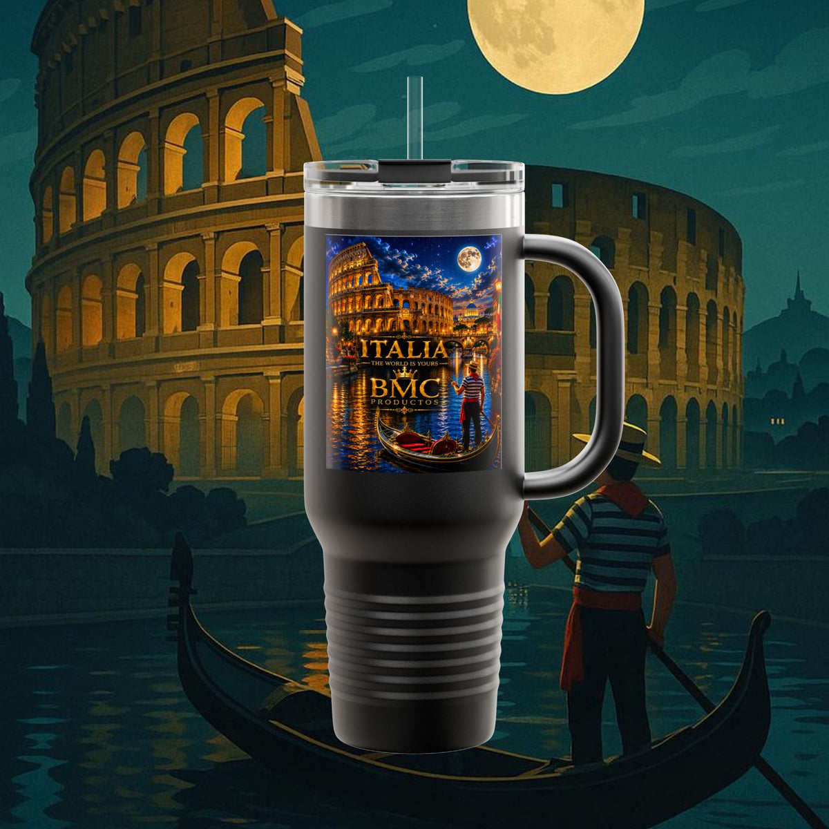 "taza de Viaje Aislada Italia: Arte, Pasión y Sabores Eternos 🎨🍝🏛️"