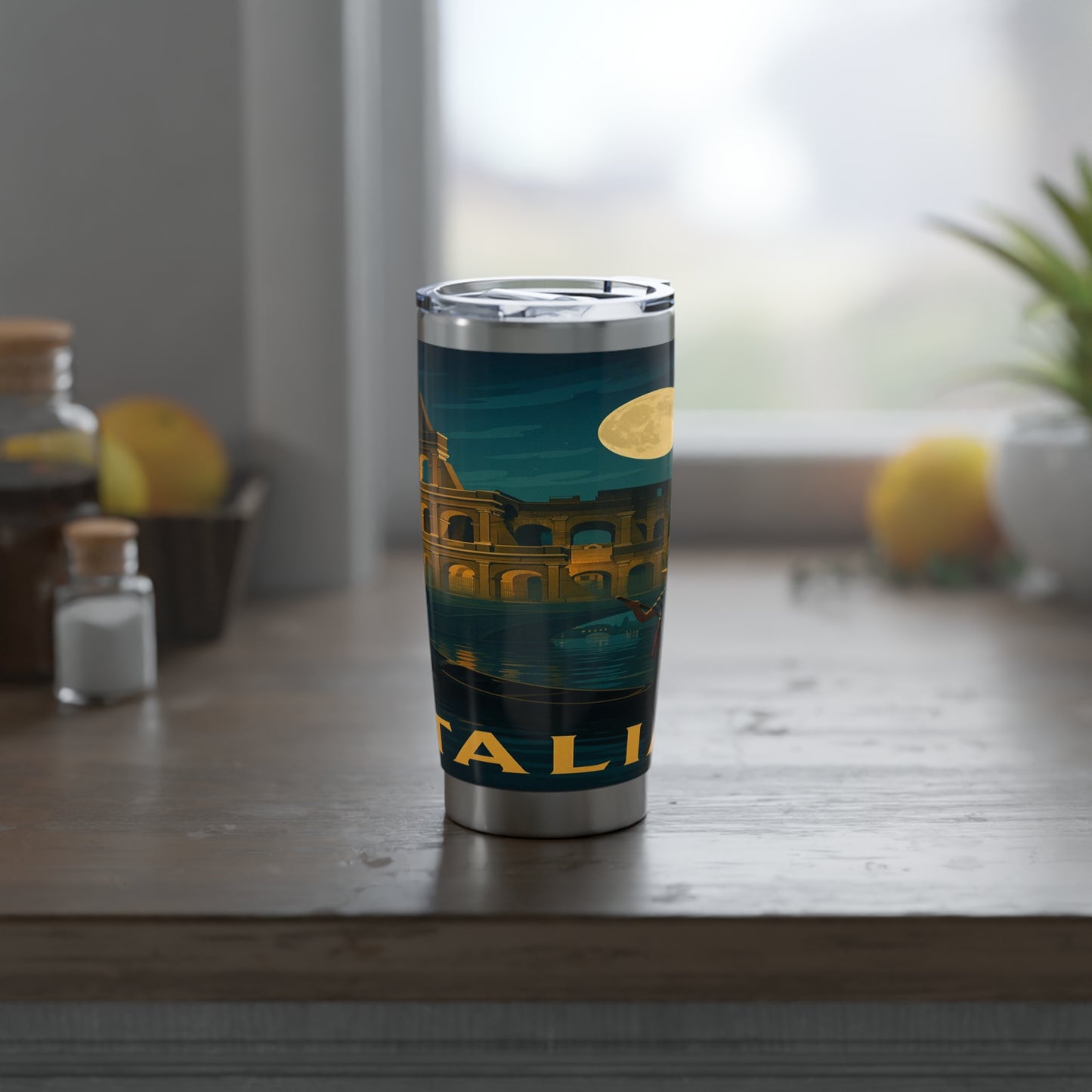 "Vaso Térmico Vagabond 20oz Italia: Arte, Pasión y Sabores Eternos 🎨🍝🏛️"