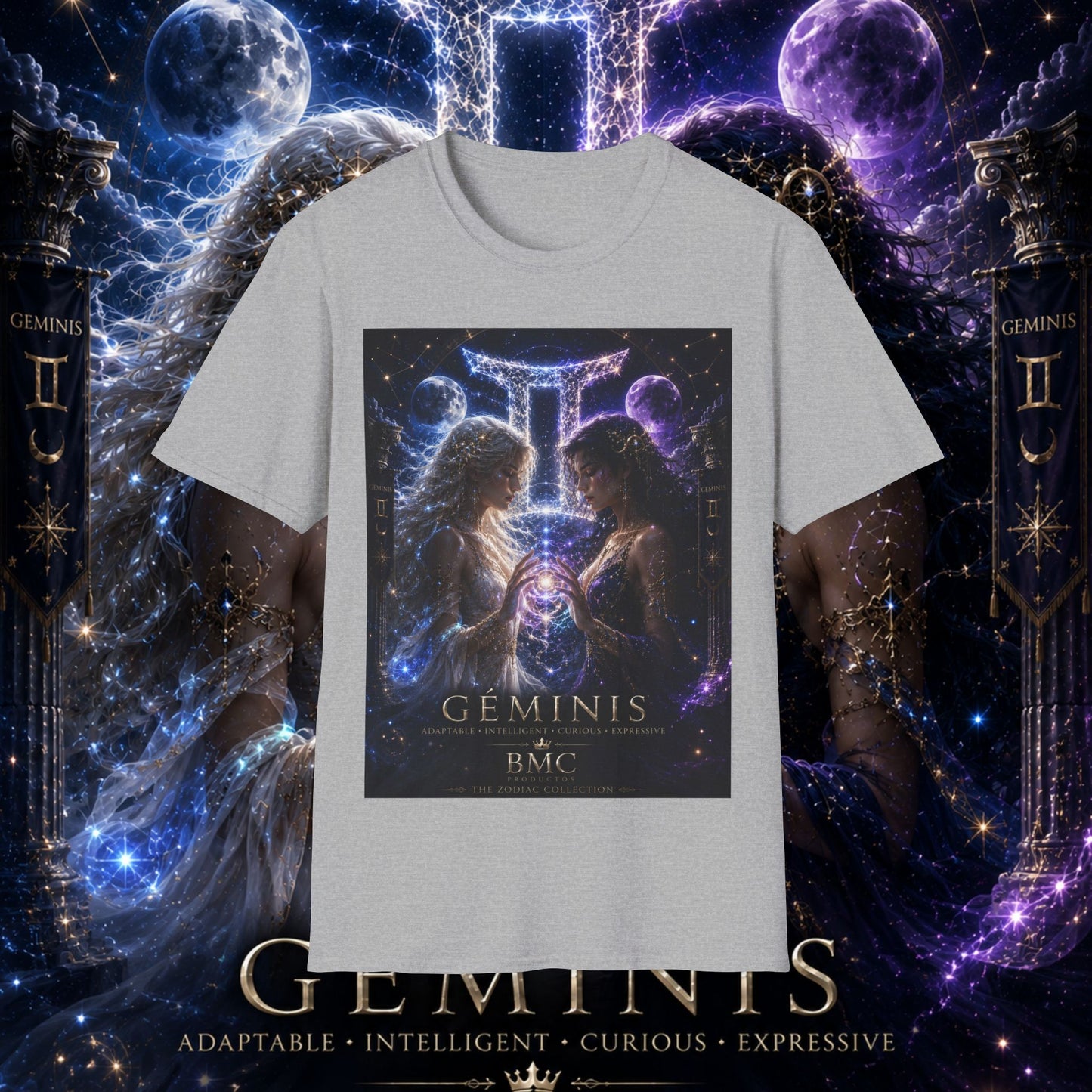 "Camiseta ♊ Géminis M — Reflejo del alma dividida"