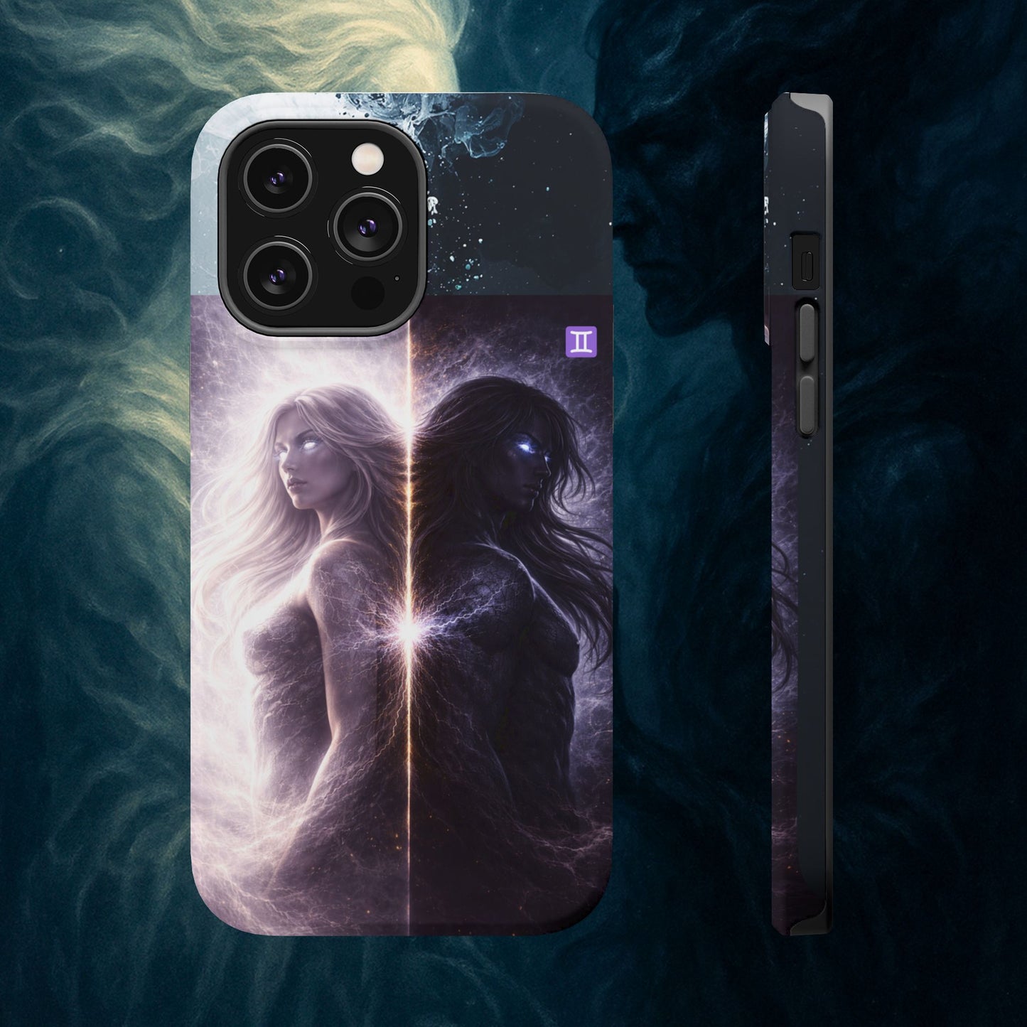 "Funda Magnética Reforzada♊ Géminis — Reflejo del alma dividida"