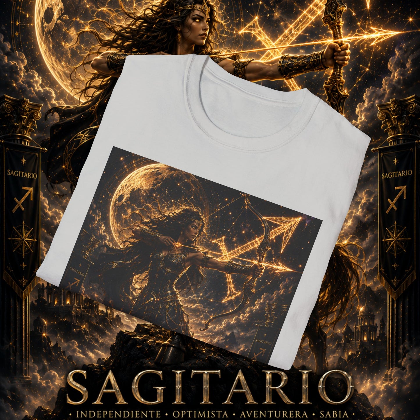 "Camiseta Sagitario M – La Cazadora del Horizonte"