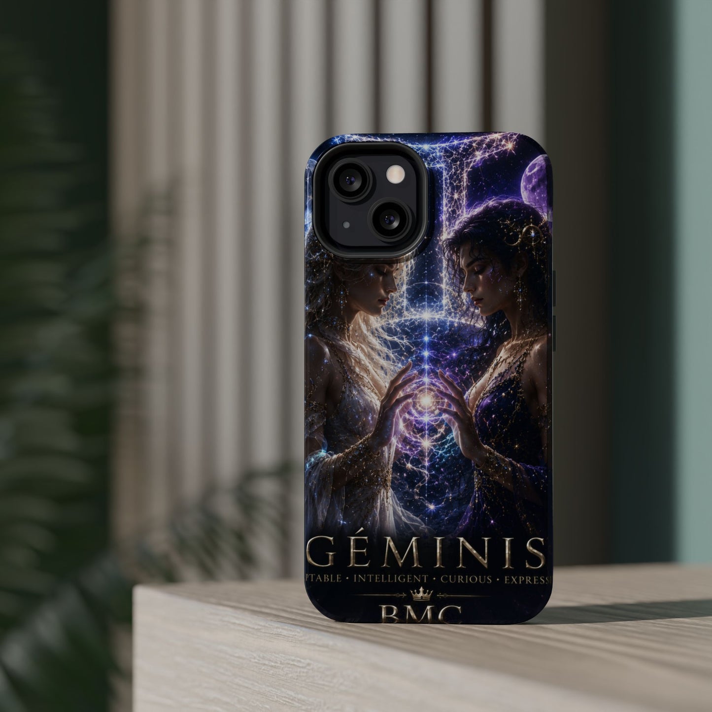 "Funda Magnética Reforzada♊ Géminis M— Reflejo del alma dividida"