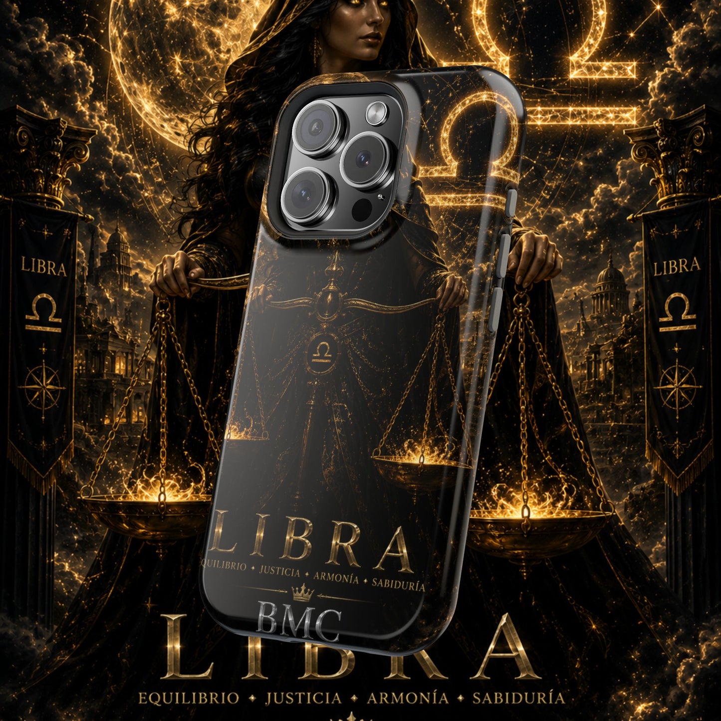 "Funda Magnética Reforzada libra– La Guardiana del Equilibrio"