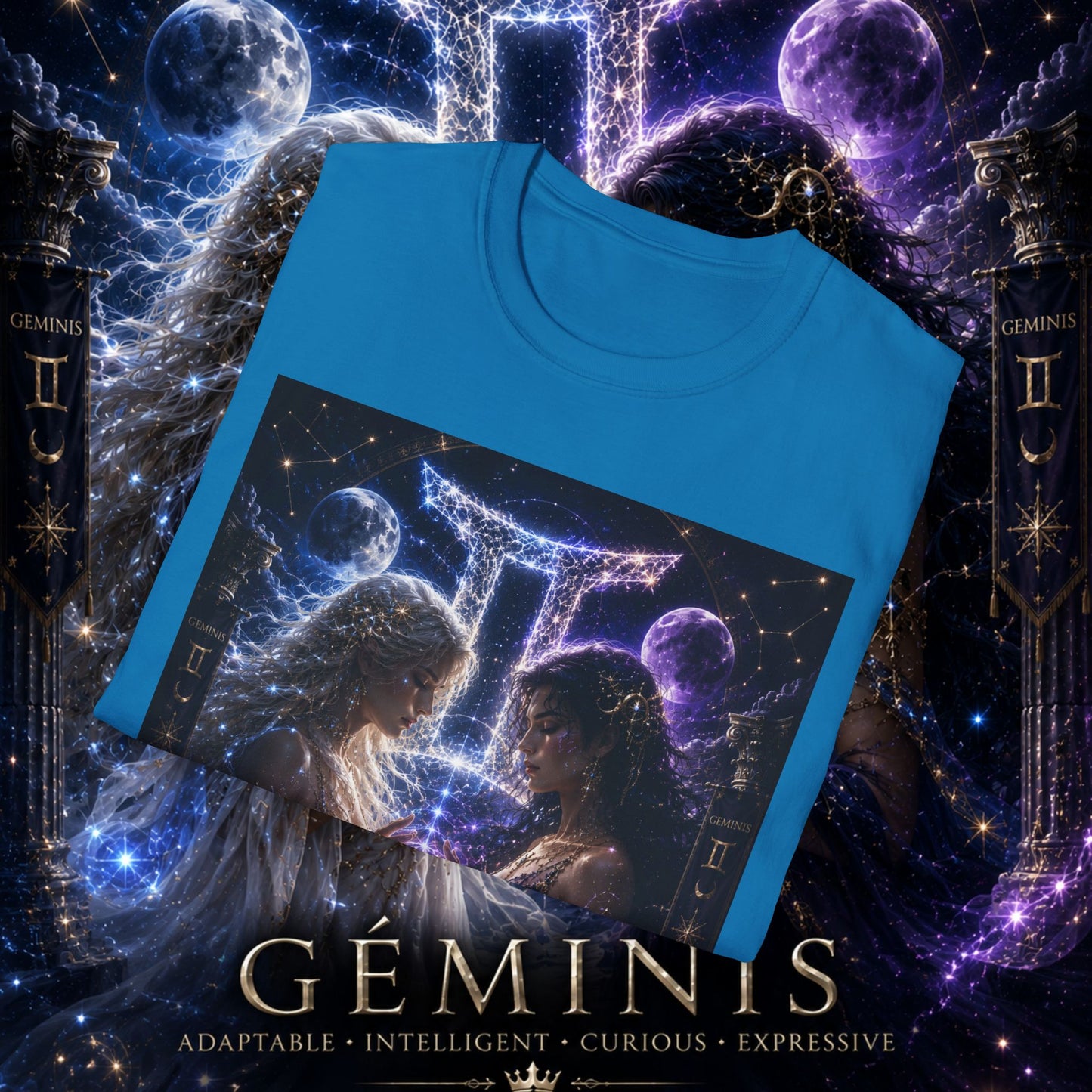 "Camiseta ♊ Géminis M — Reflejo del alma dividida"