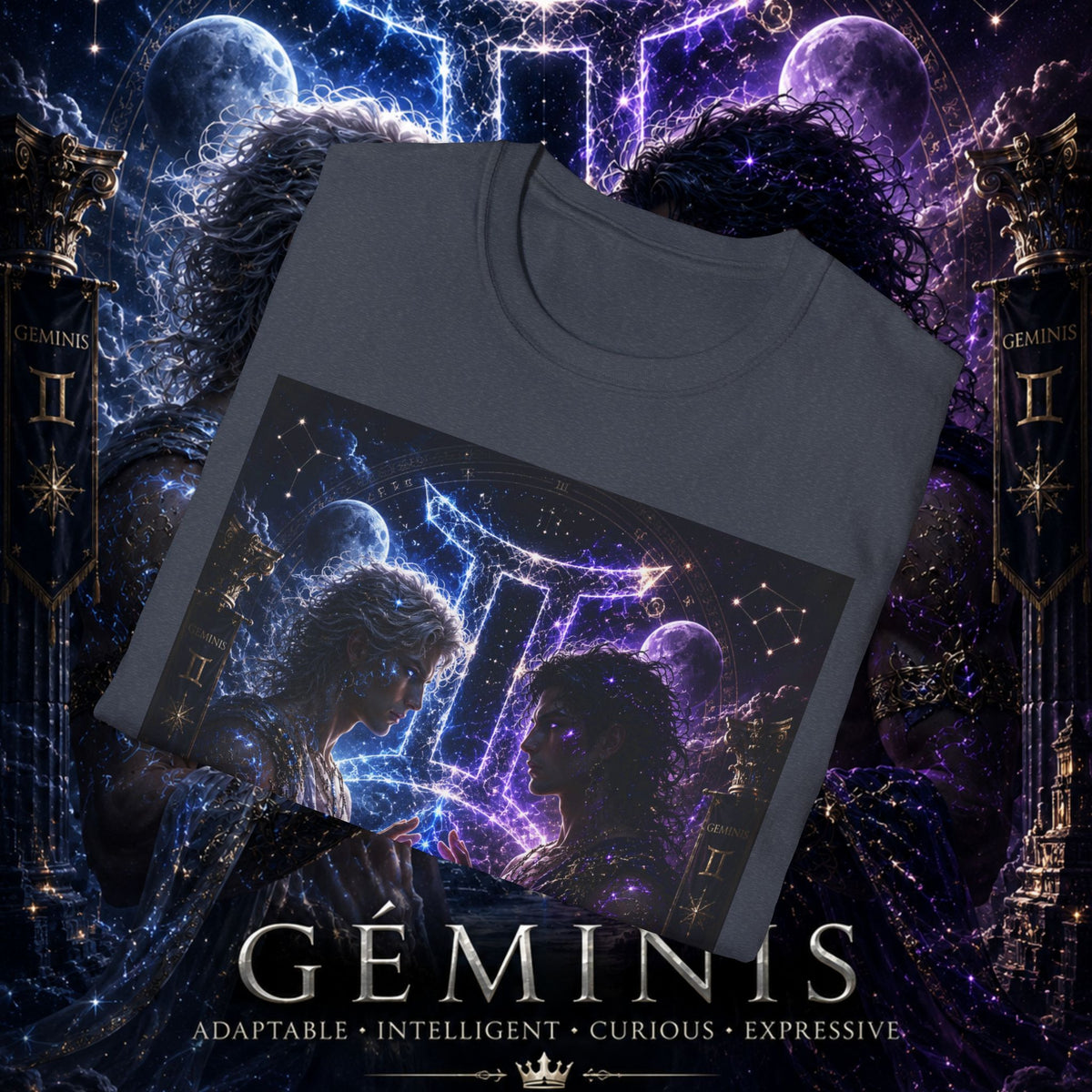 "Camiseta ♊ Géminis — Reflejo del alma dividida"