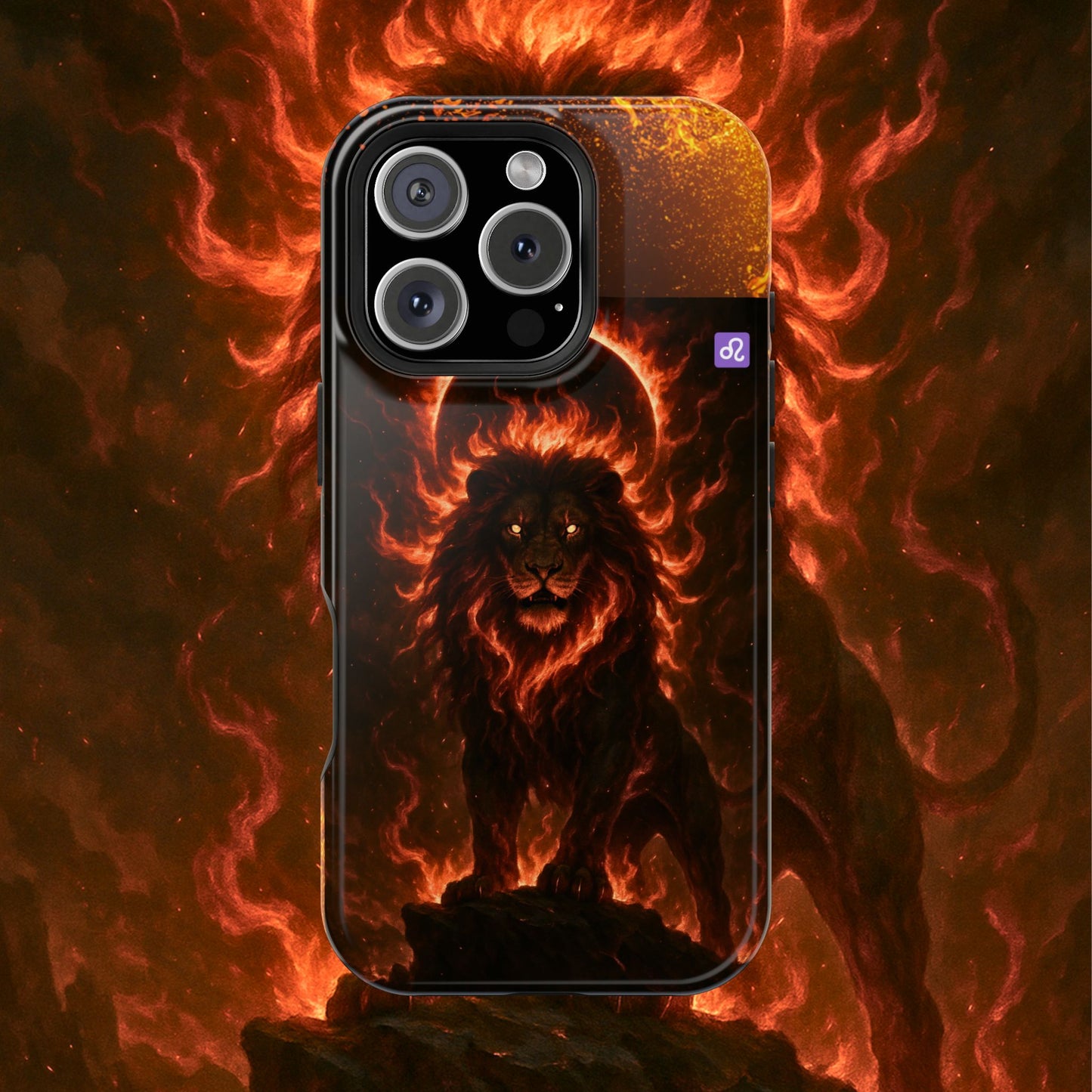 "Funda Magnética Reforzada ♌ Leo — Soberano del fuego eterno"