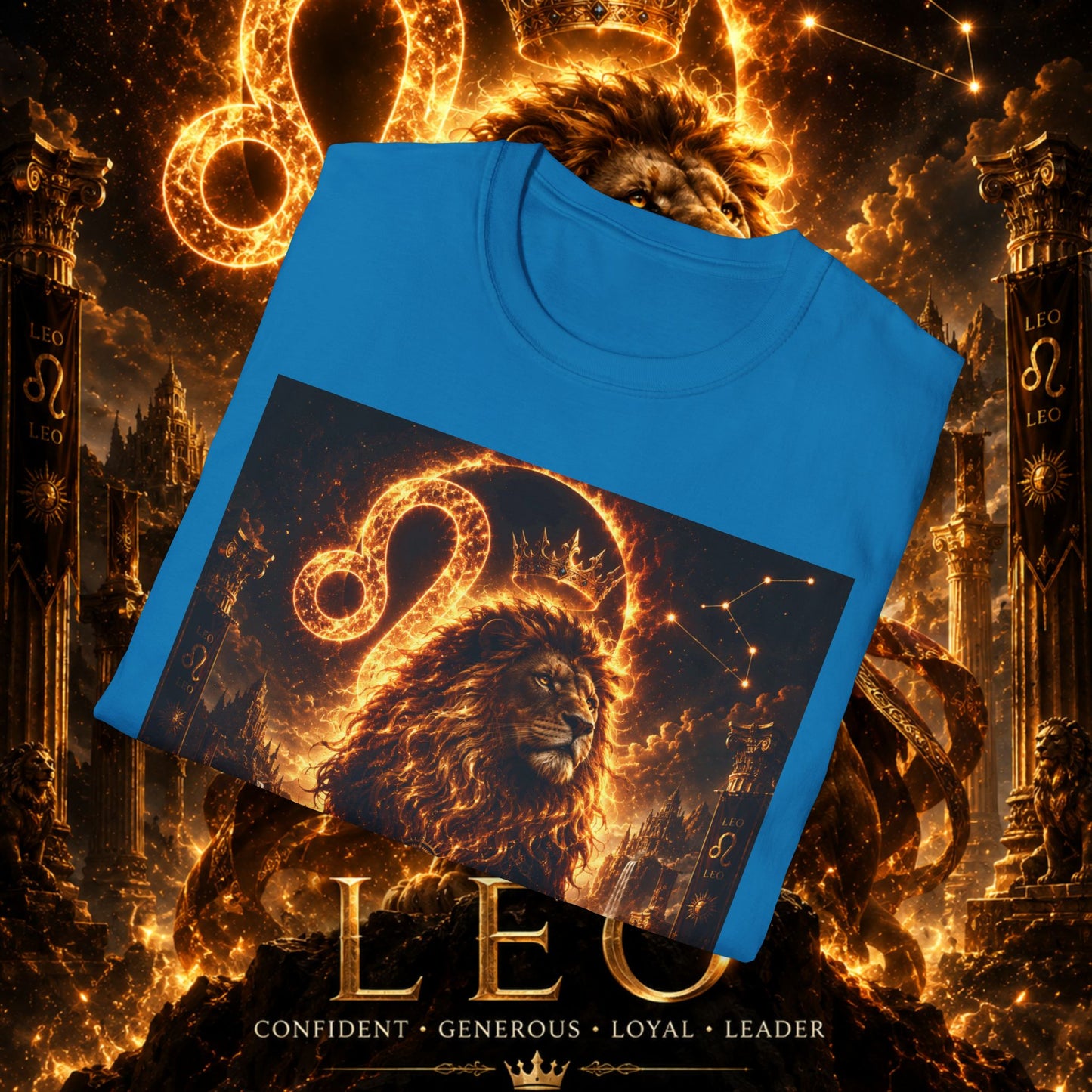 "Camiseta ♌ Leo — Soberano del fuego eterno"