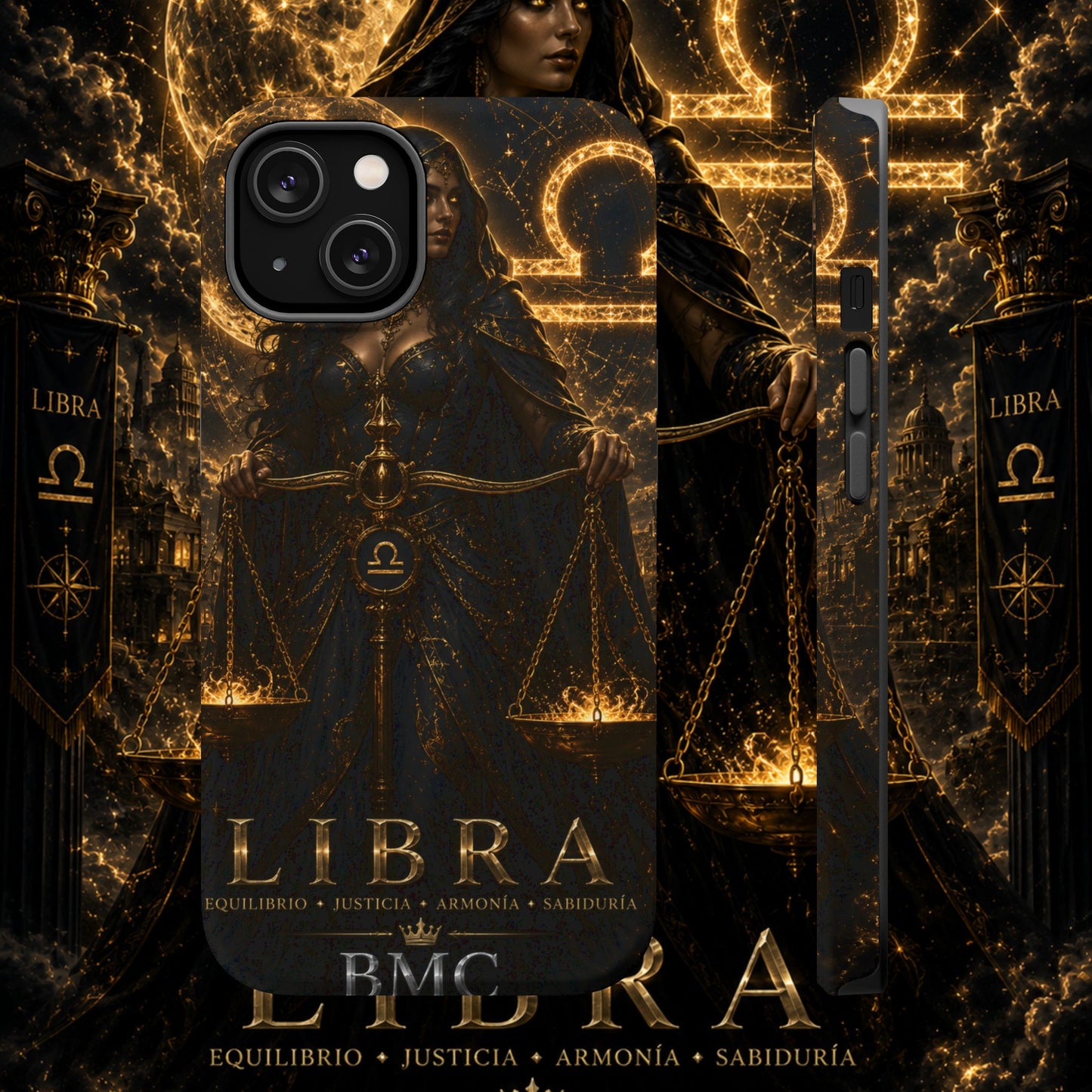 "Funda Magnética Reforzada libra– La Guardiana del Equilibrio"