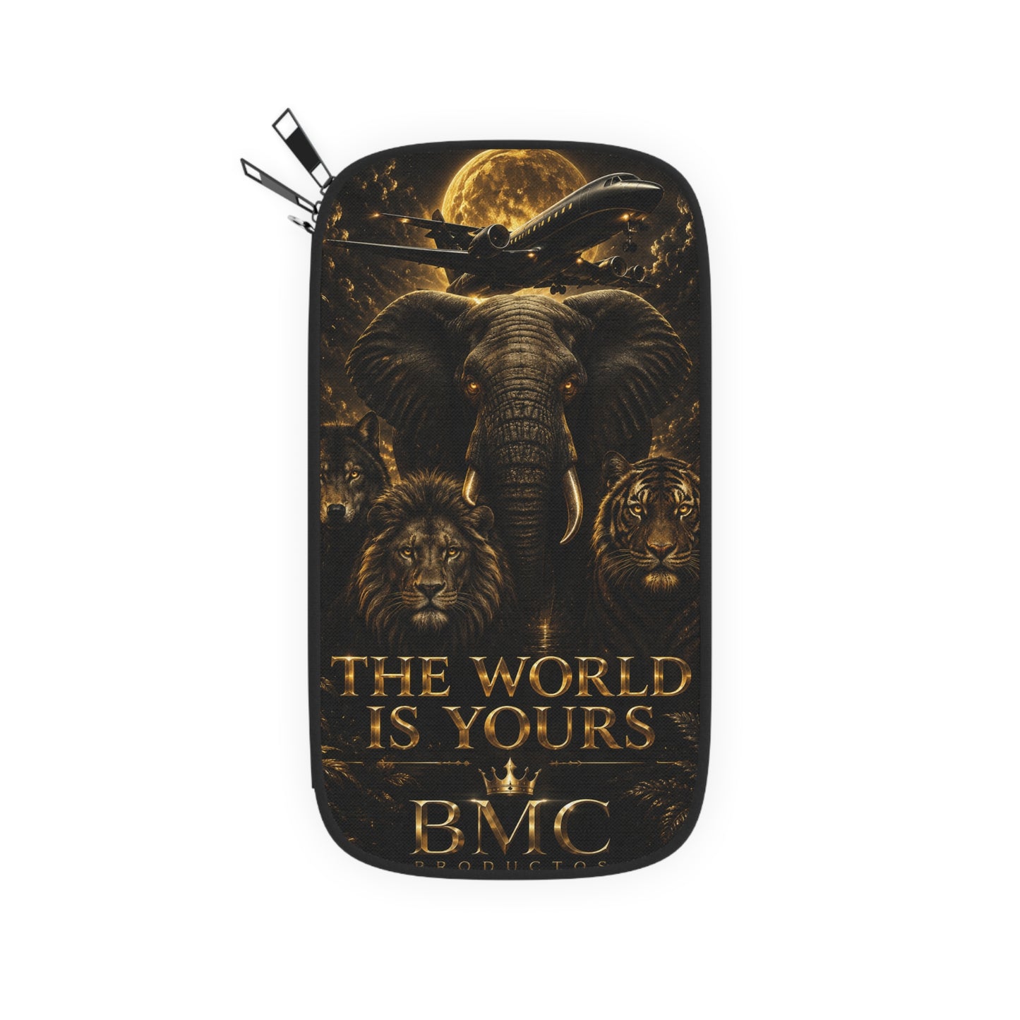 🌍✨ "El mundo es tuyo" – Cartera para pasaporte 🐘🦁✈️