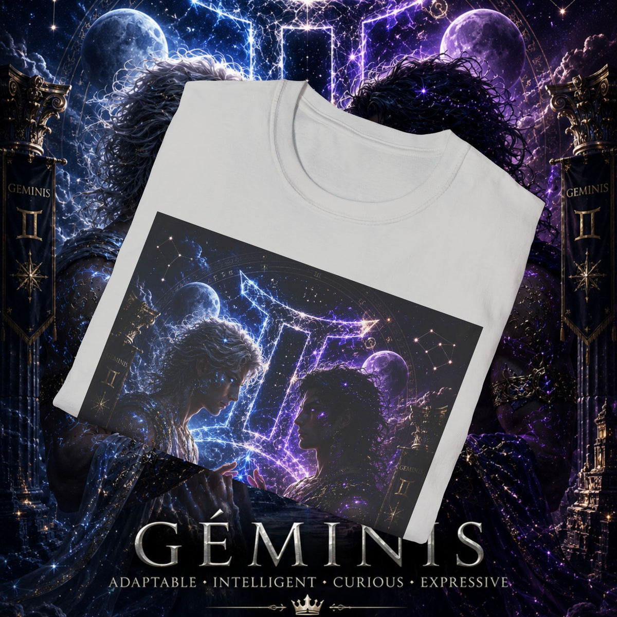 "Camiseta ♊ Géminis — Reflejo del alma dividida"