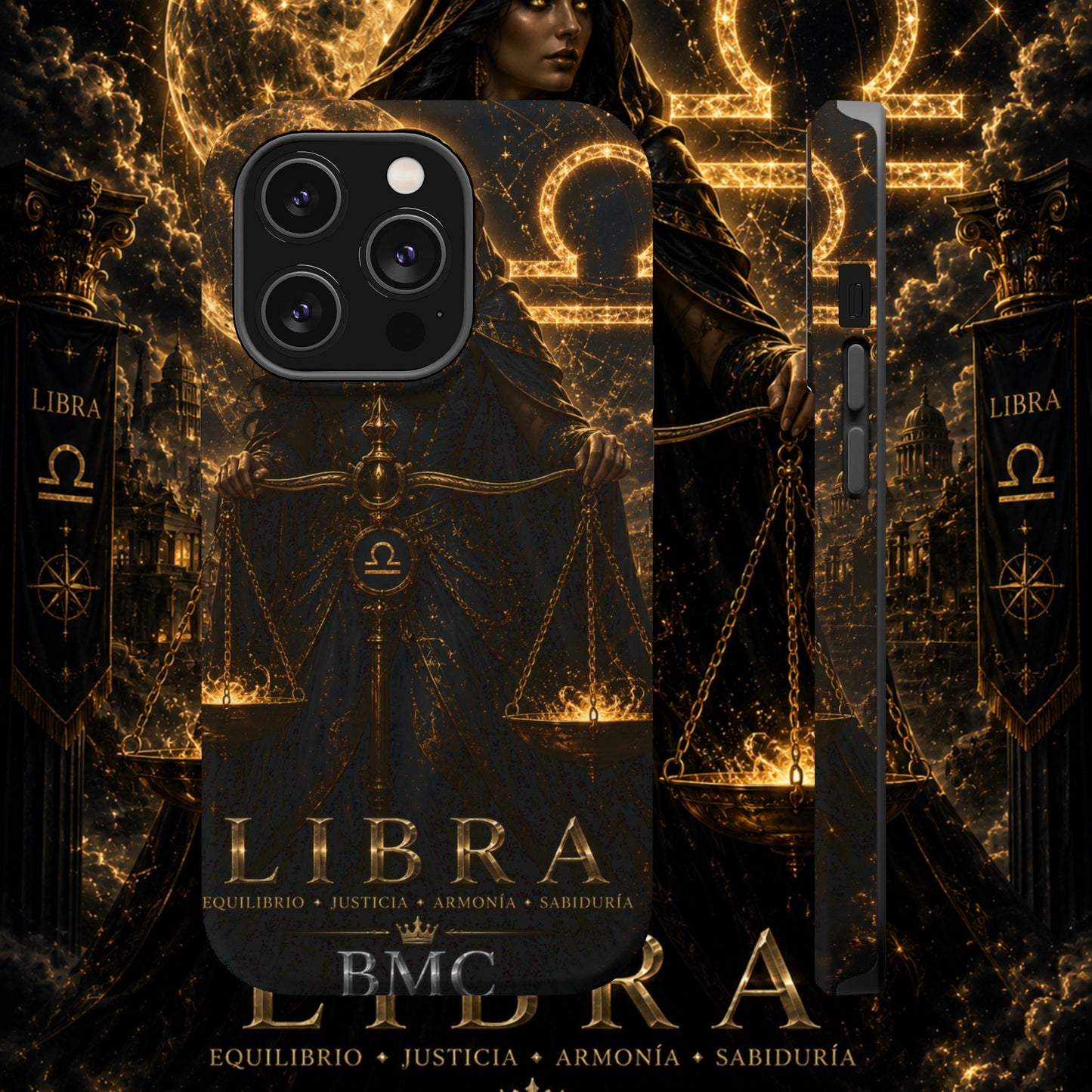 "Funda Magnética Reforzada libra– La Guardiana del Equilibrio"
