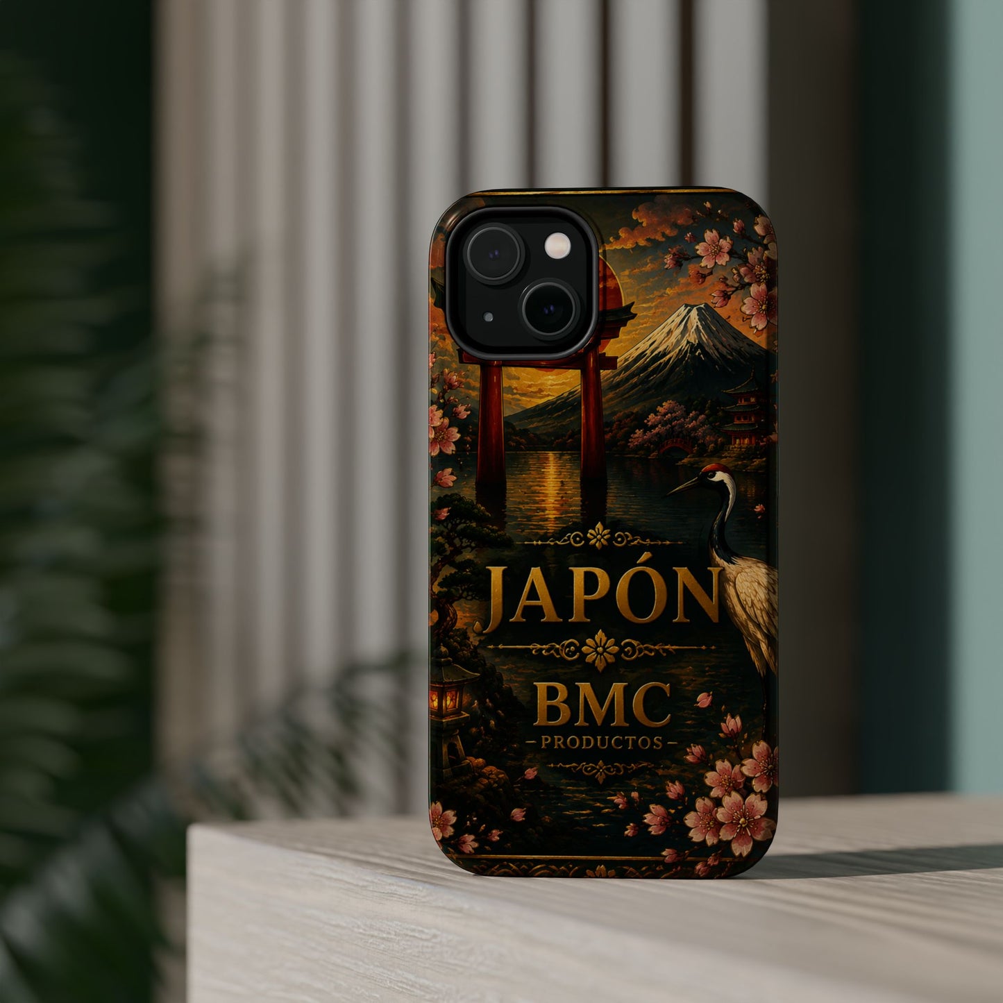 "Funda Magnética Reforzada Japón: Tradición entre Cerezos y Montañas 🌸⛩️🗻"