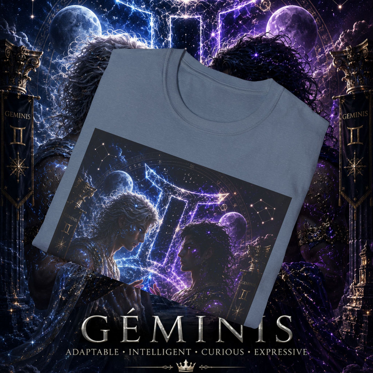 "Camiseta ♊ Géminis — Reflejo del alma dividida"