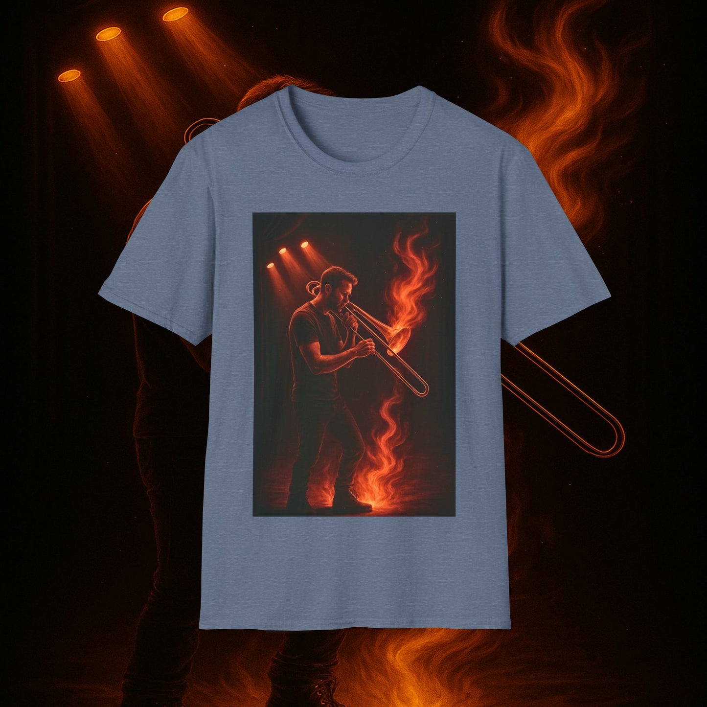"Camiseta Trombón 🎷🔥No todos los fuegos hacen ruido… algunos tocan el alma.” 🔥🎷