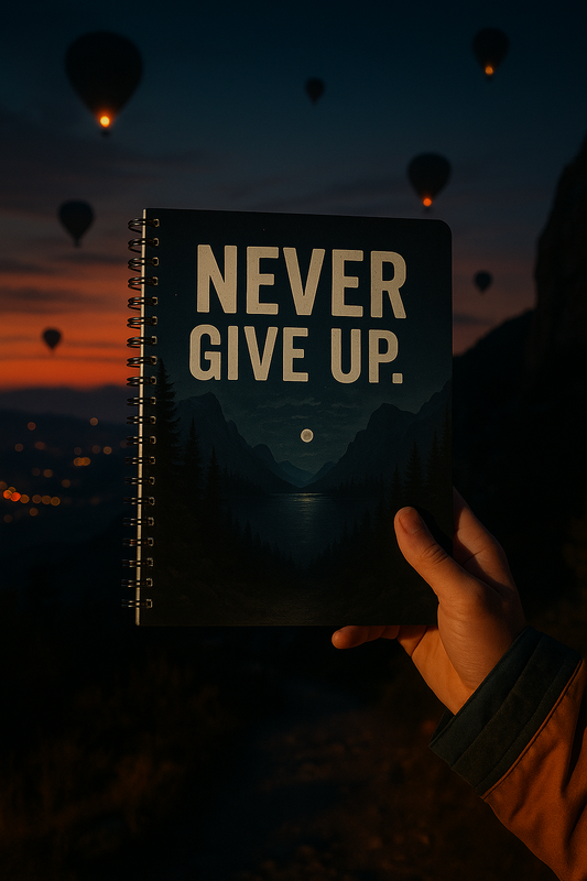 "Nunca te rindas – Libreta de Edición Especial Paisaje Nocturno"
